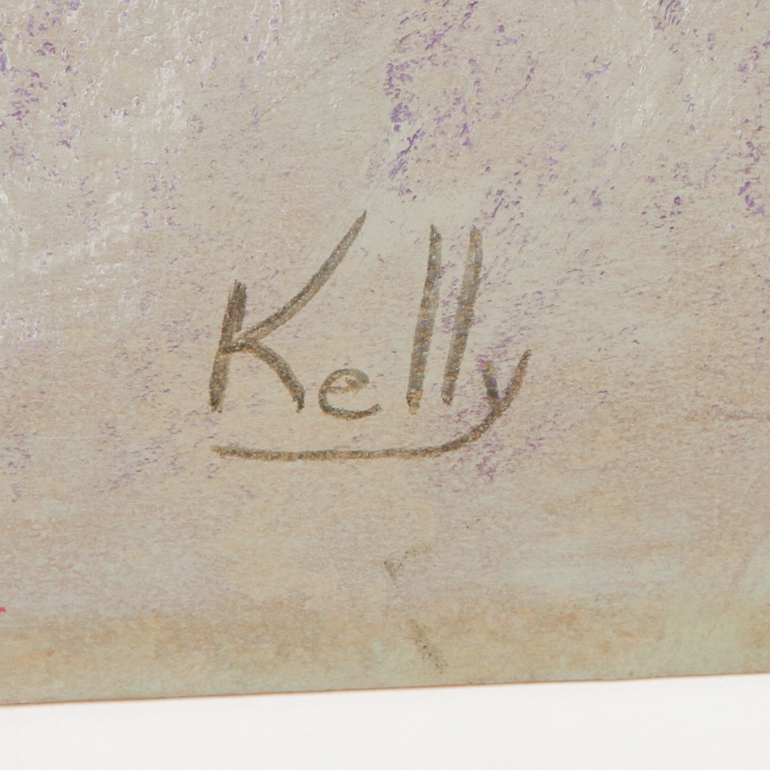 Kelly Oil Pastel and Gouache on Board "Portrait of a Clown"