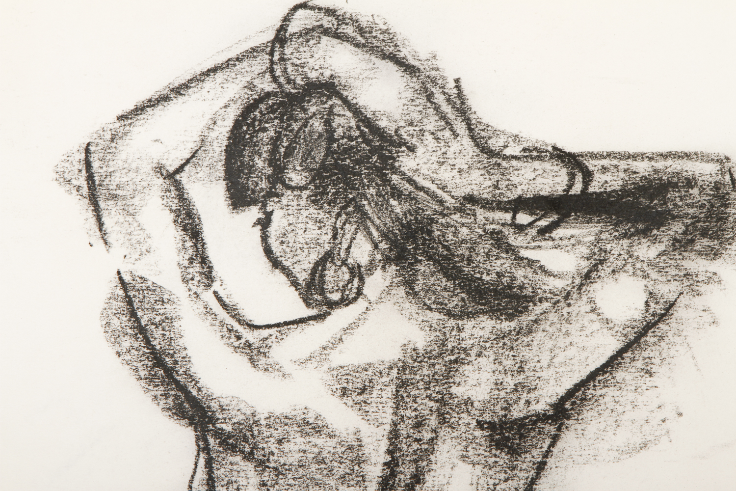 Michael Decker Charcoal Drawing on Paper "Standing Nude"