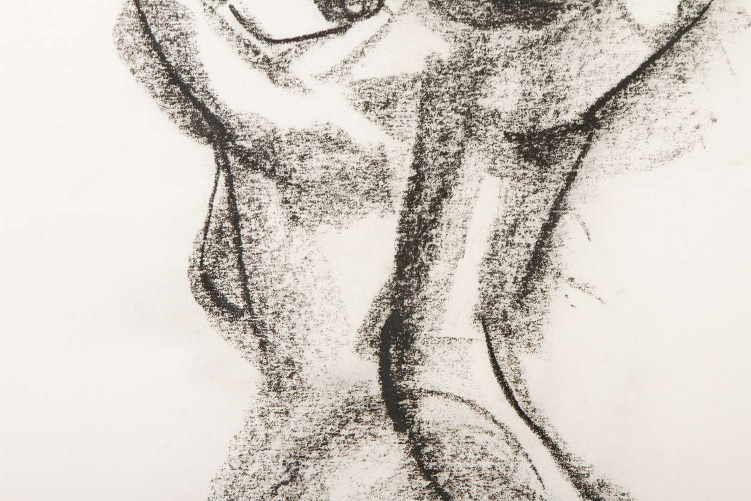 Michael Decker Charcoal Drawing on Paper "Standing Nude"
