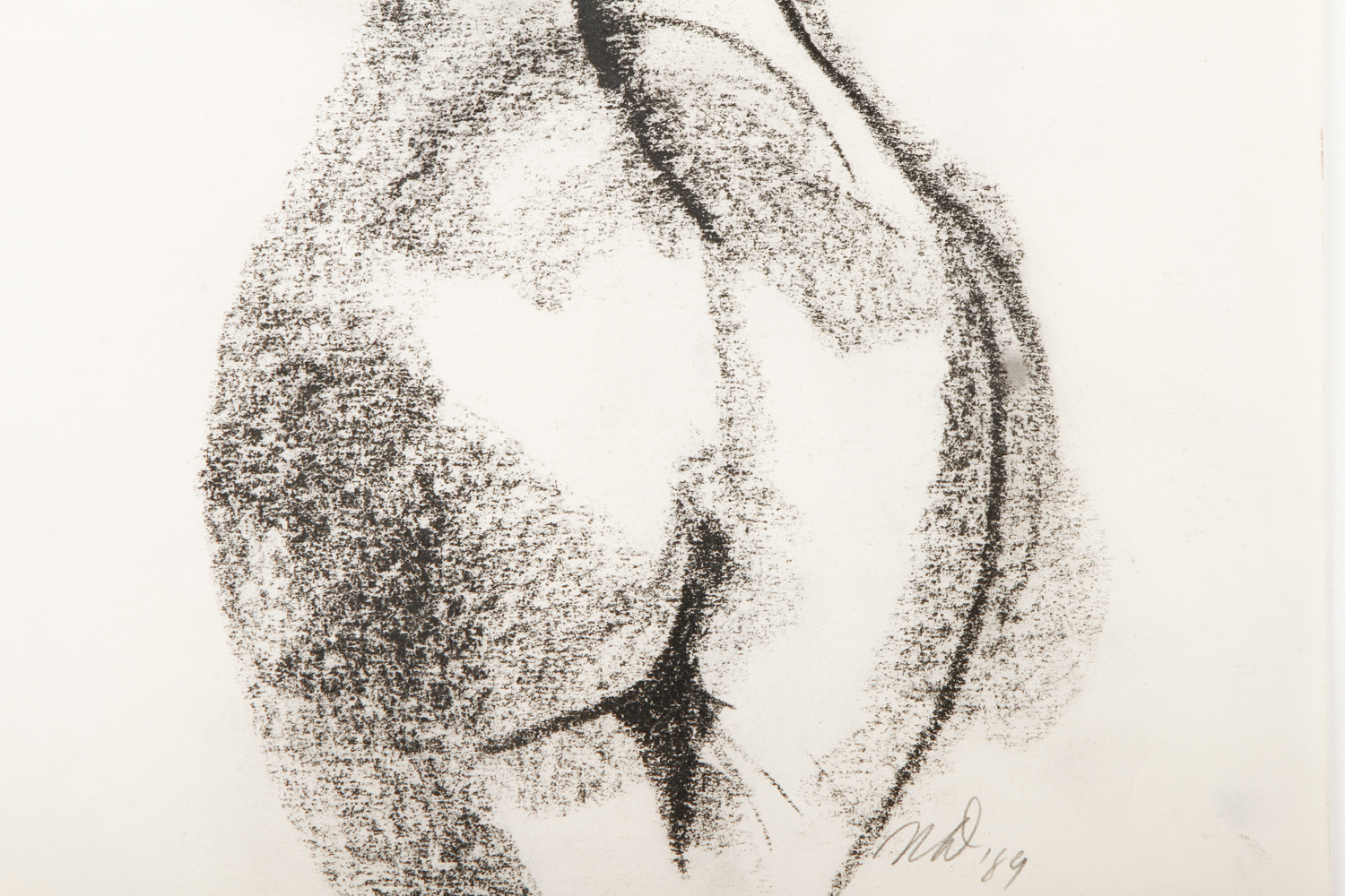 Michael Decker Charcoal Drawing on Paper "Standing Nude"