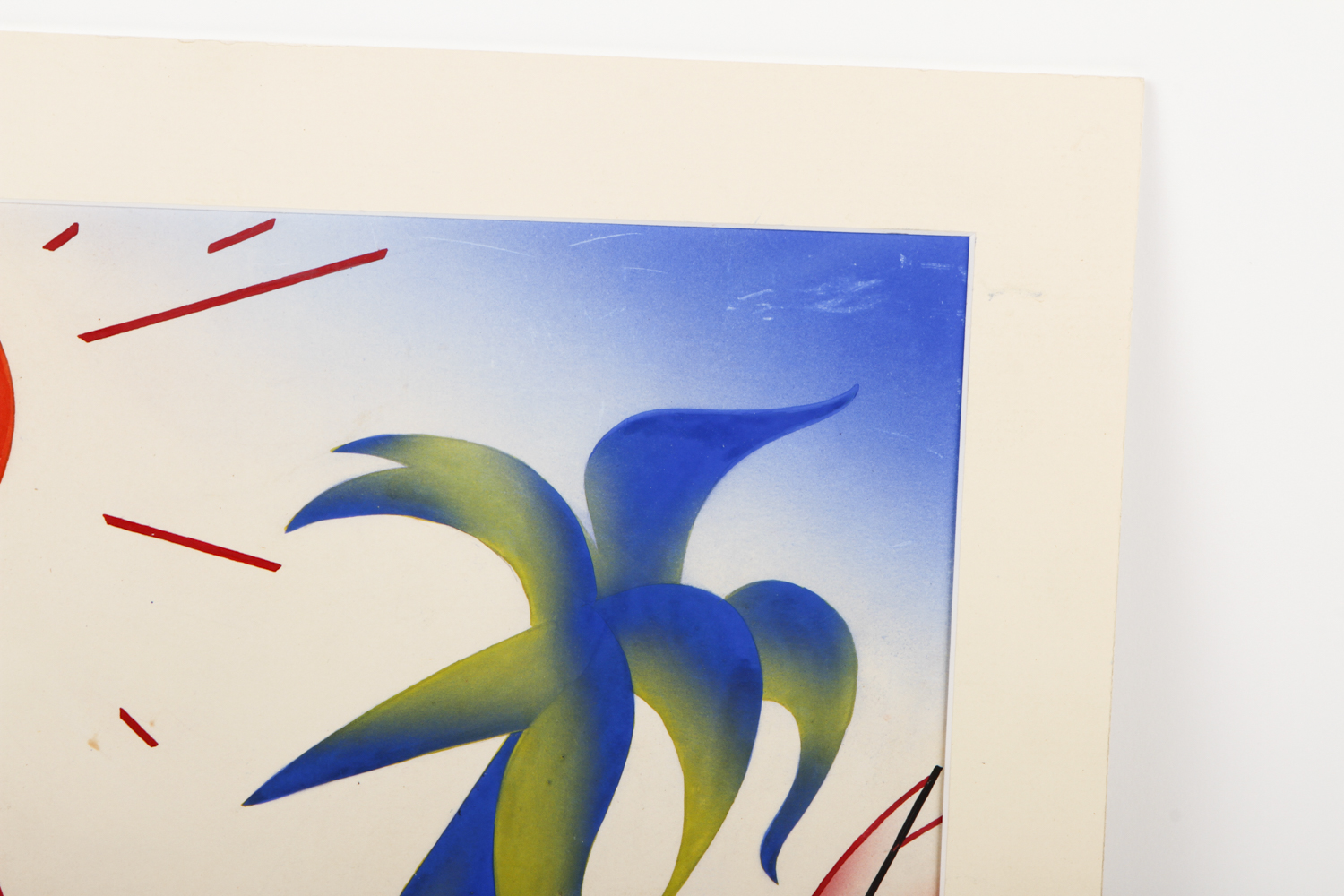 Air-Brushed Illustration on Paper of a Summer Scene