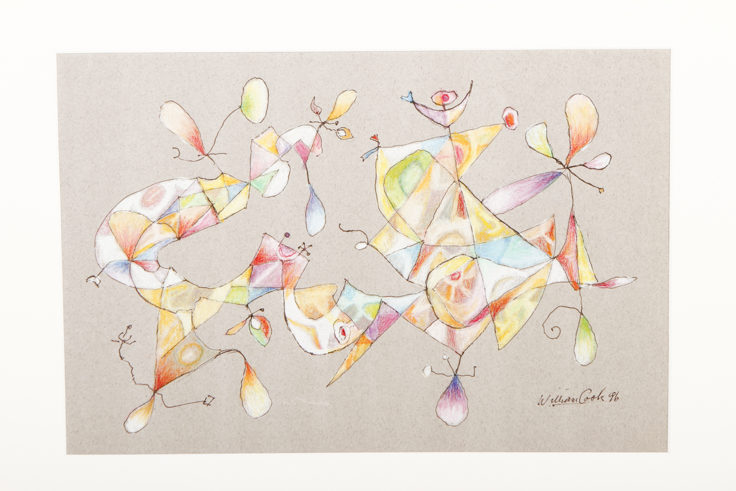 William Cook Pen, Ink, and Color Pencil Drawing on Paper