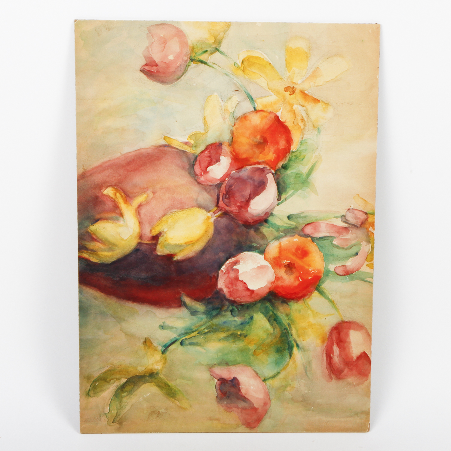 Marie Willard Watercolor Painting on Paper "Still Life with Flowers"