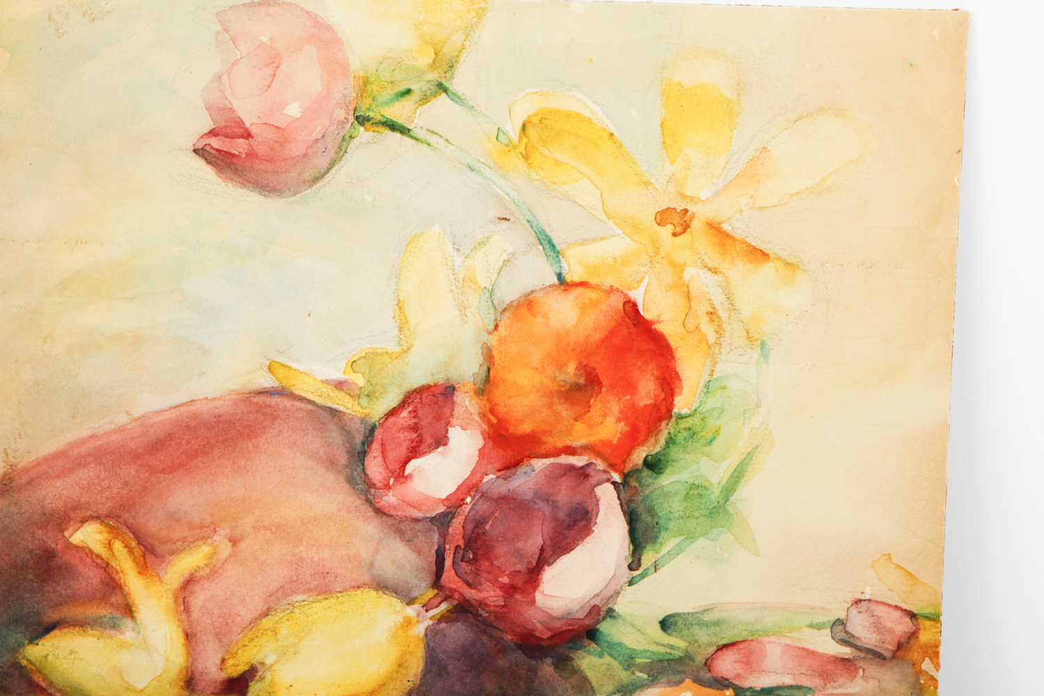 Marie Willard Watercolor Painting on Paper "Still Life with Flowers"