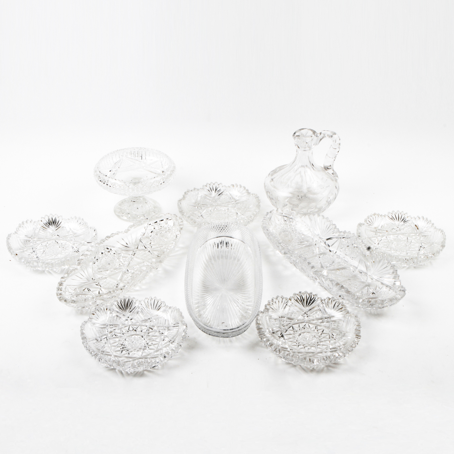 Cut and Pressed Crystal Tableware Pieces