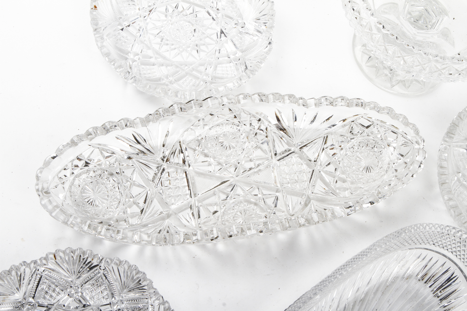 Cut and Pressed Crystal Tableware Pieces