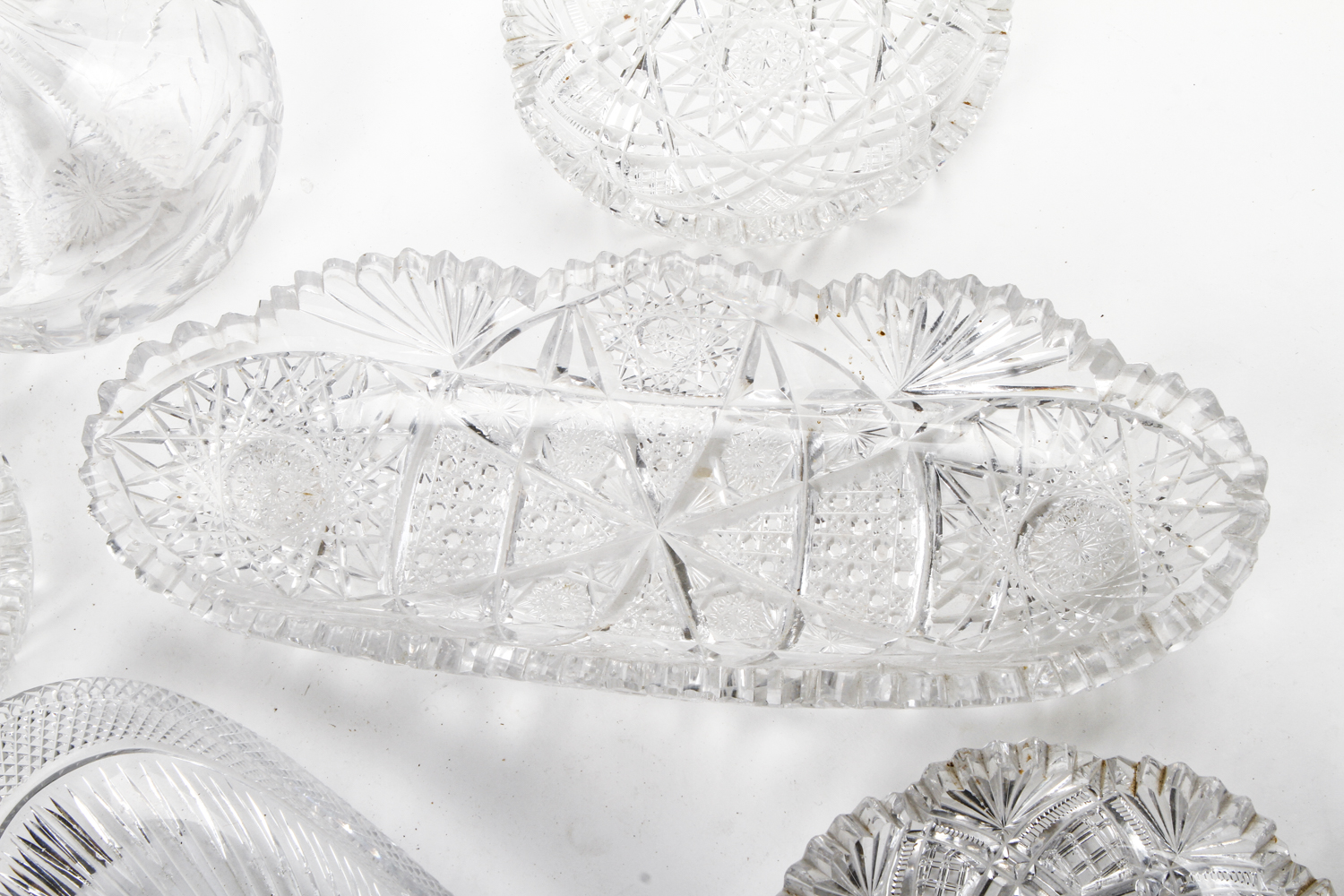 Cut and Pressed Crystal Tableware Pieces