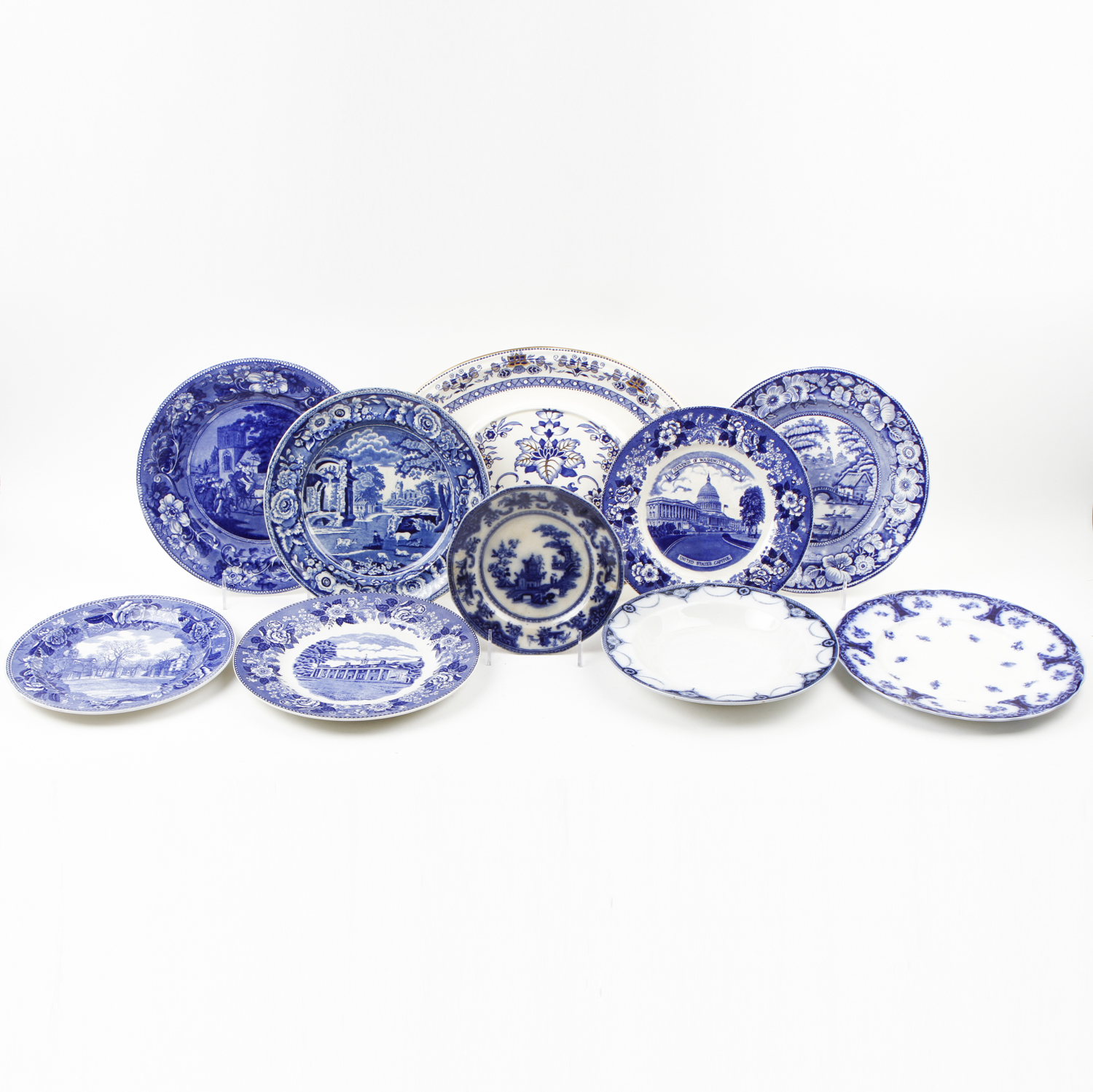 Collection of Flow Blue China Plates