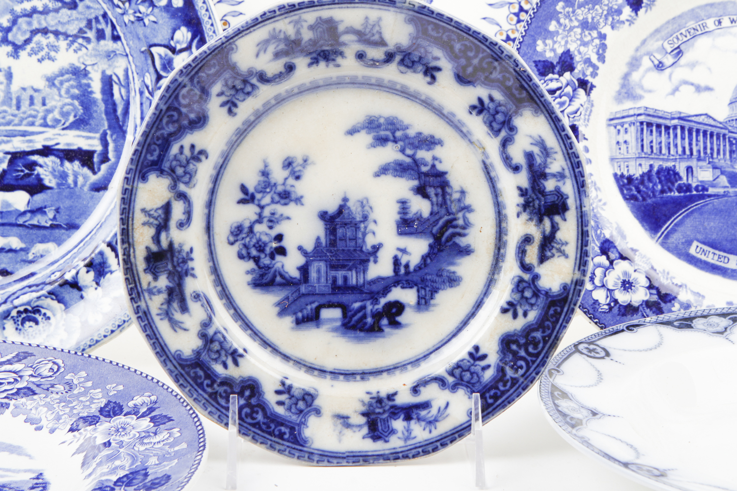 Collection of Flow Blue China Plates