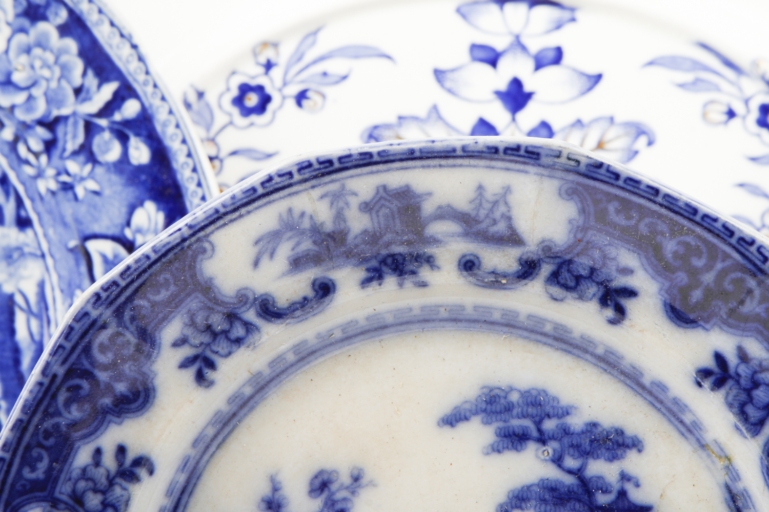 Collection of Flow Blue China Plates