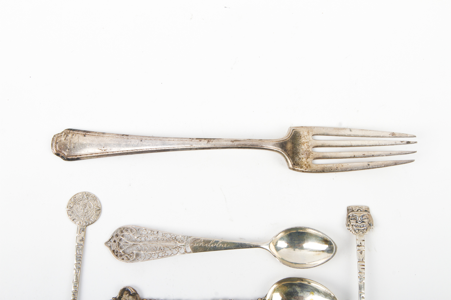 Collection of Sterling Silver Flatware and Sherry Tags