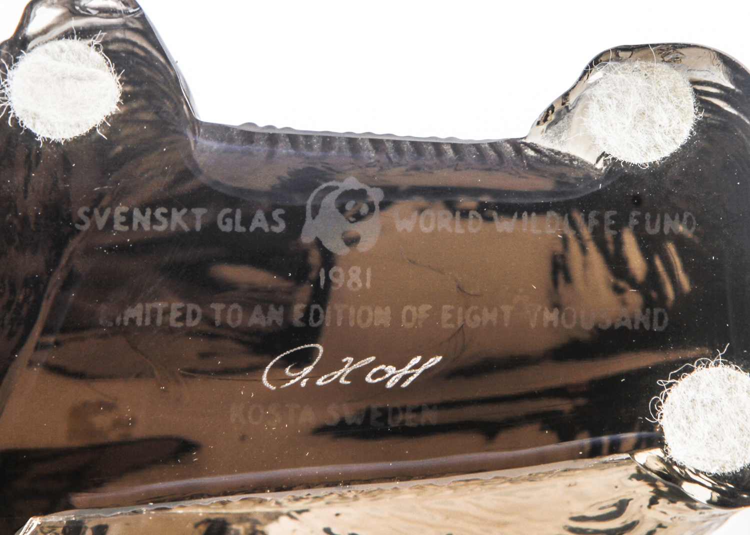 Svenskt Glas Kosta Sweden Limited Edition WWF Art Glass Elephant