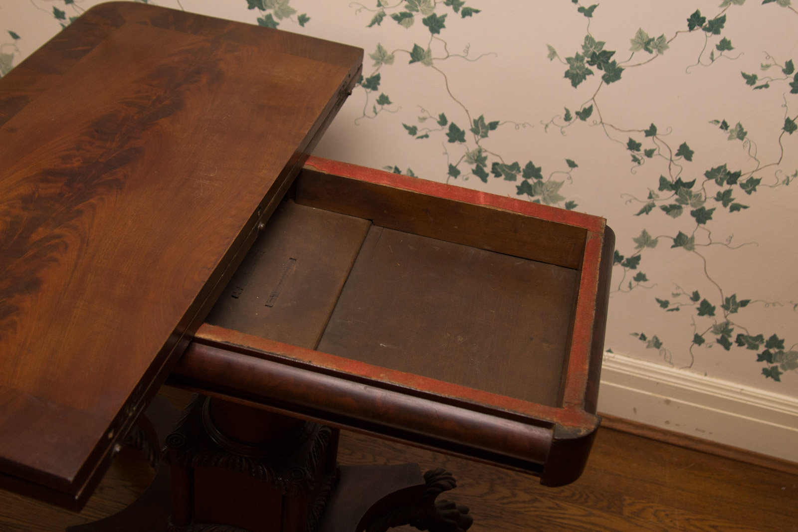 Antique Empire Style Flip-Top Game Table