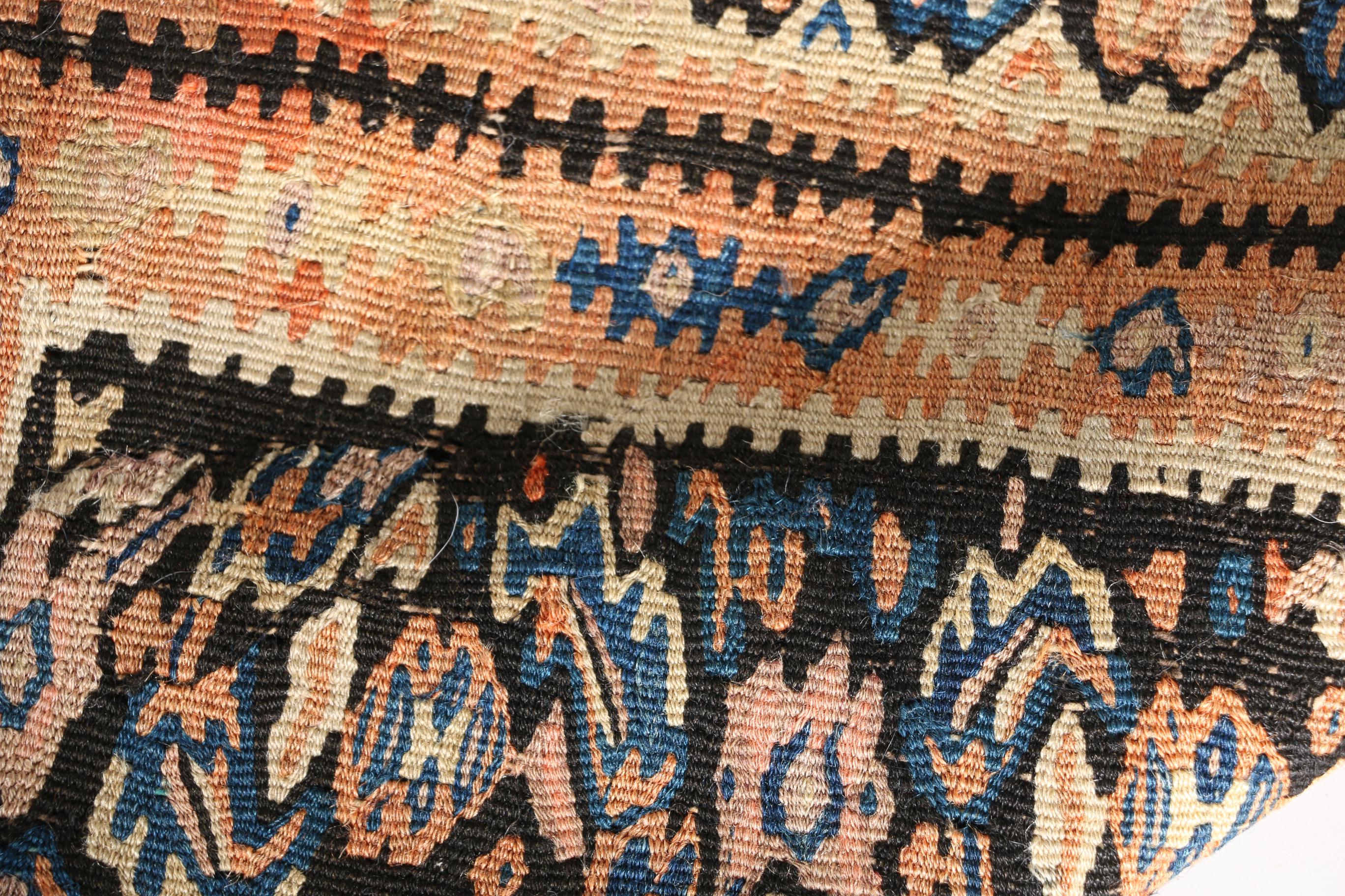 Antique Handwoven Persian Senneh Kilim, Circa 1920