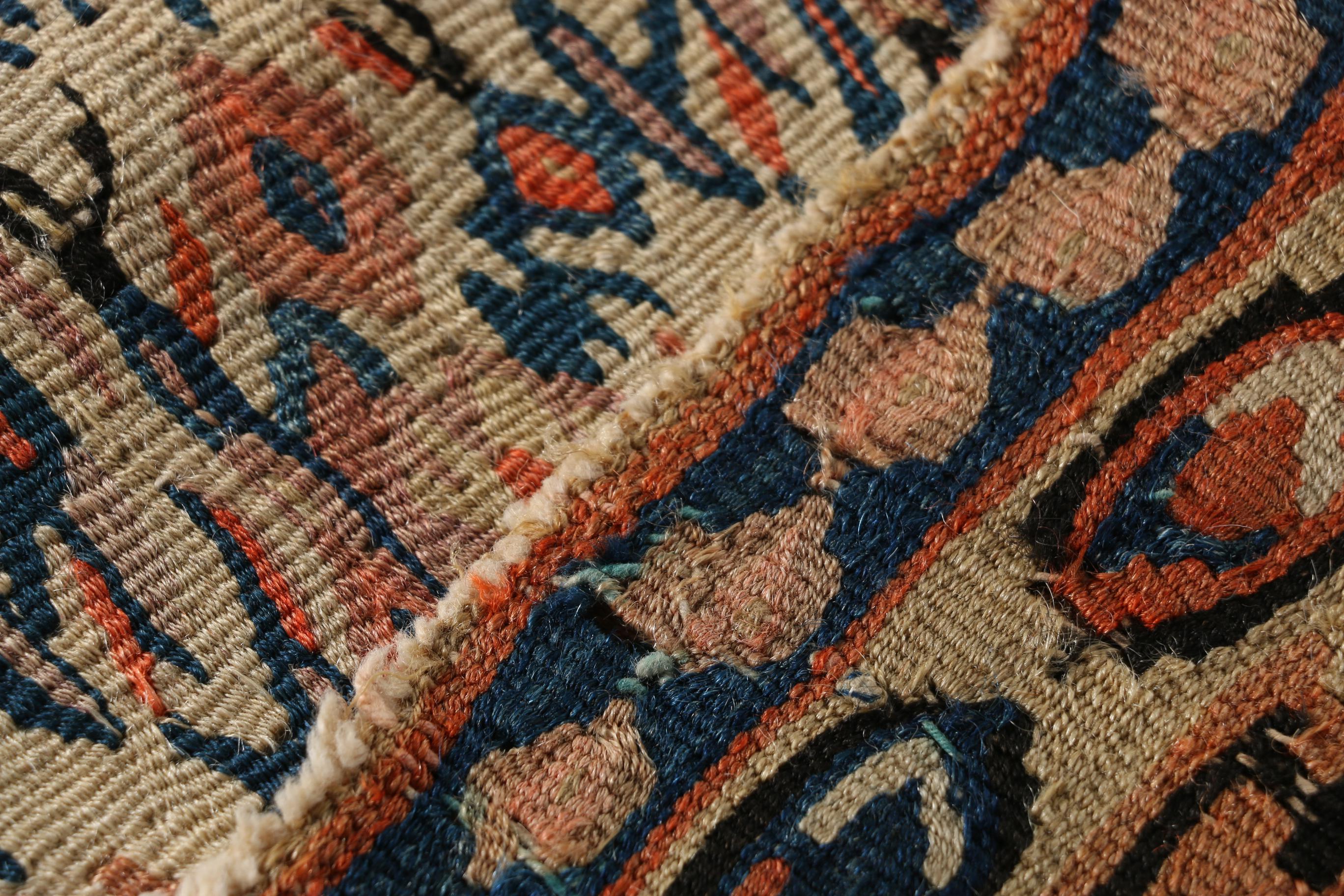 Antique Handwoven Persian Senneh Kilim, Circa 1920