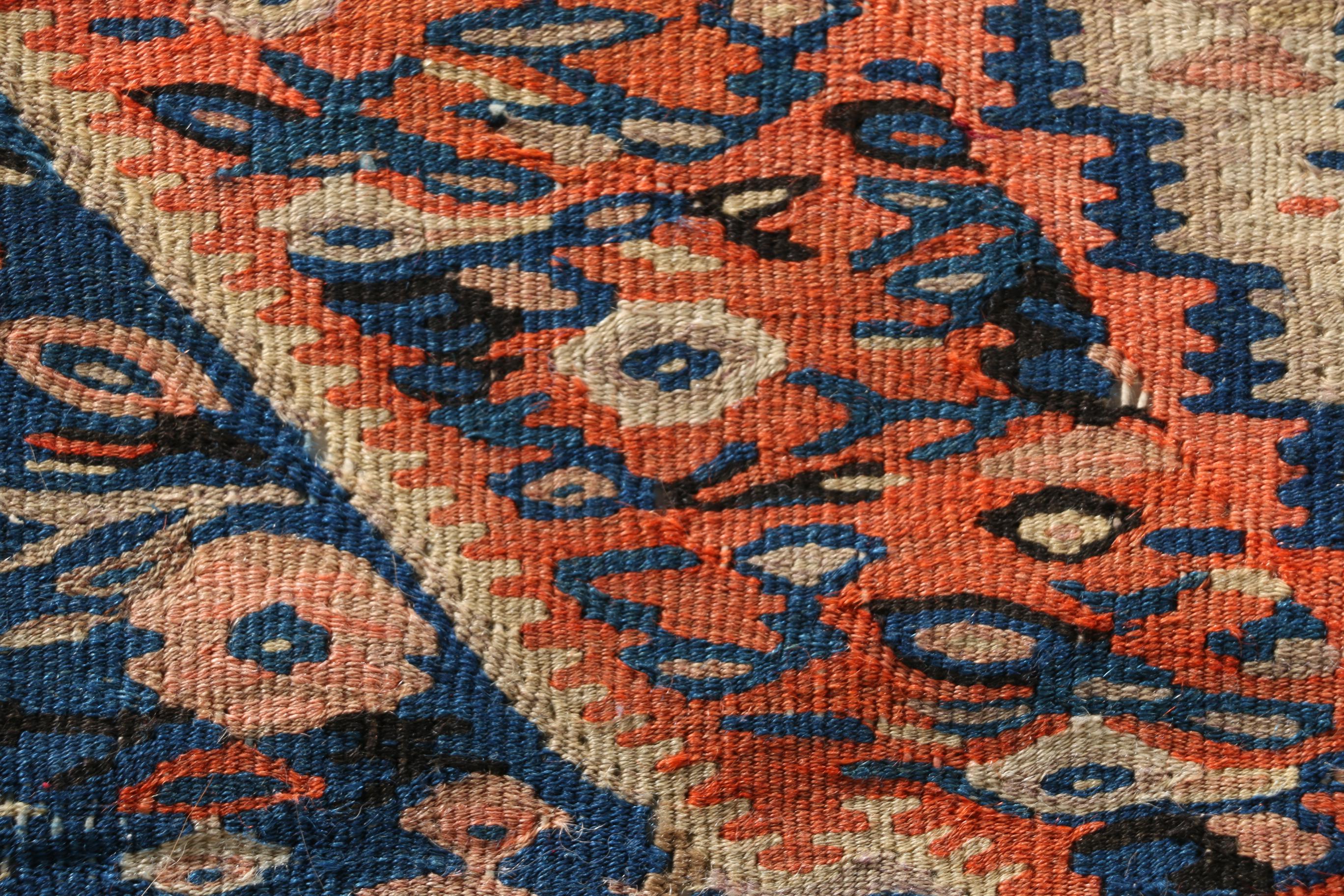 Antique Handwoven Persian Senneh Kilim, Circa 1920