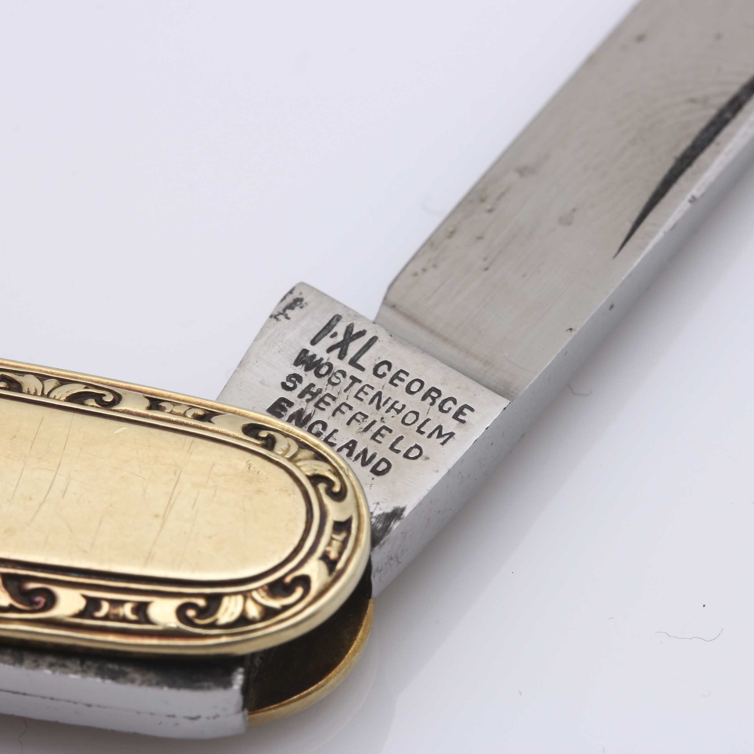14K Gold Pocket Watch, 14K George Wostenholm Pocket Knife, and Simmons Fob Chain