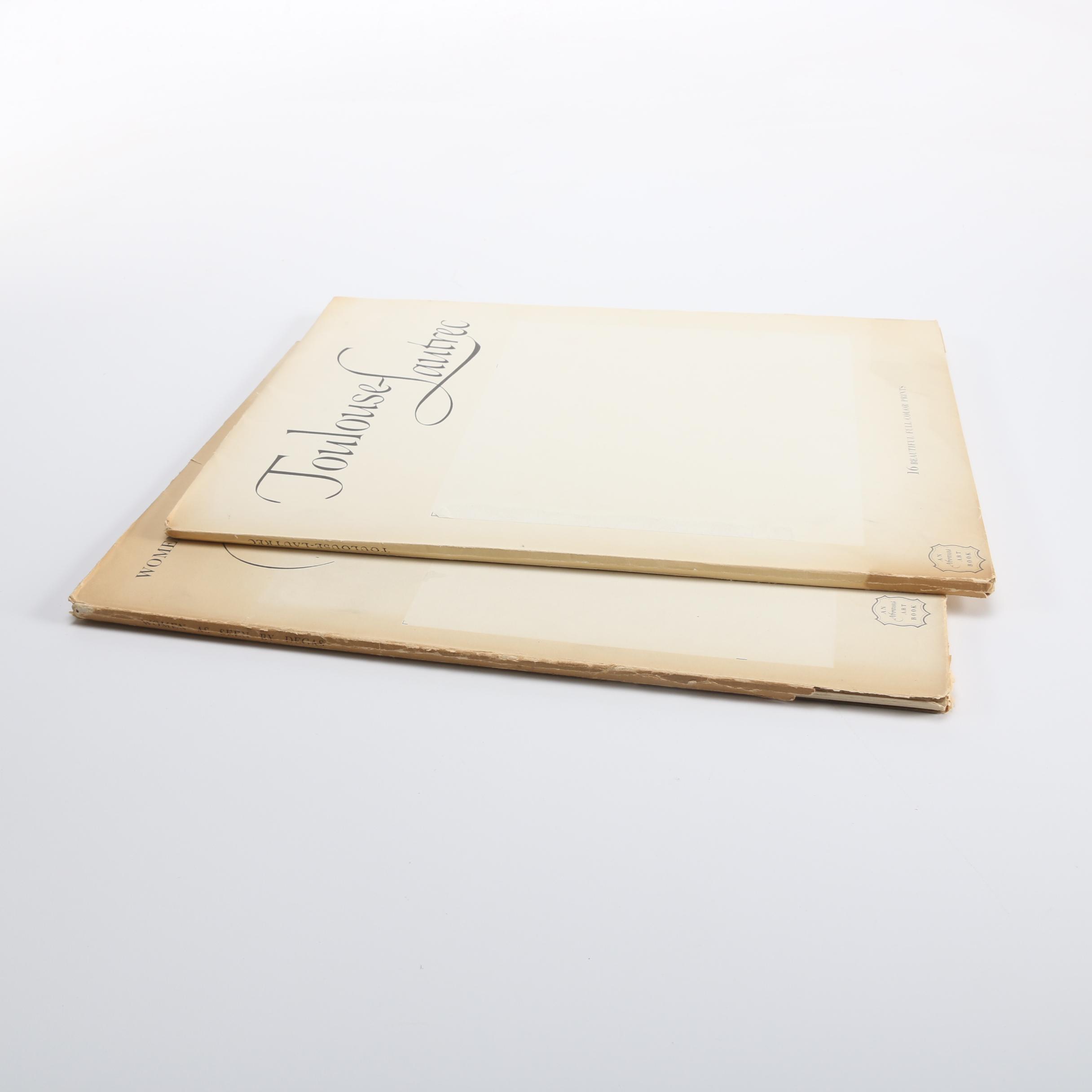 1950s Art Books "Toulouse-Lautrec" and "Women As Seen By Degas"