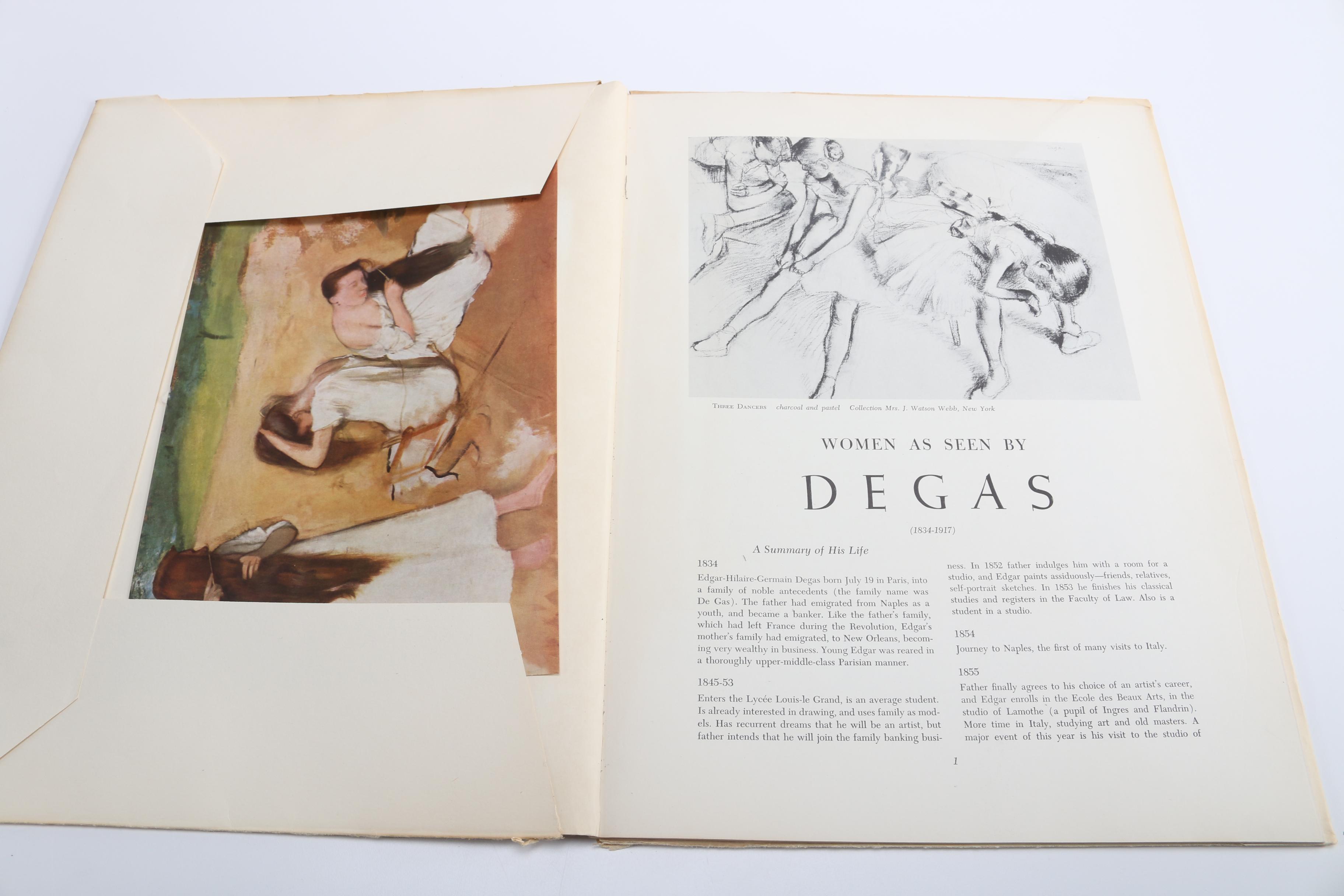1950s Art Books "Toulouse-Lautrec" and "Women As Seen By Degas"