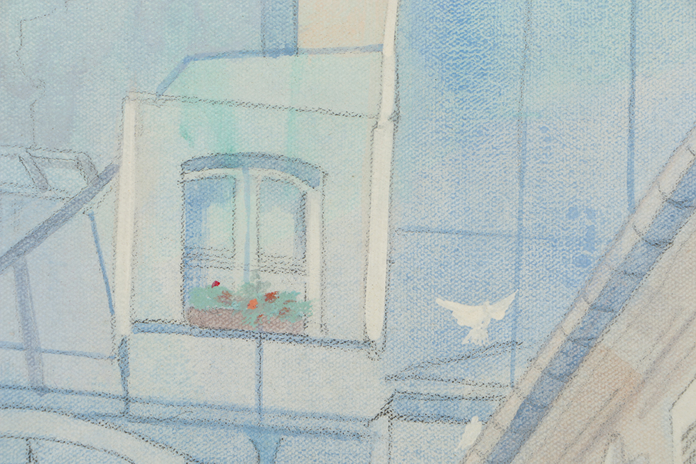 William Benecke Oil Painting "Building in Paris, Late Afternoon"