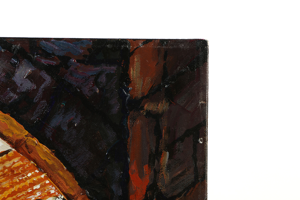 Yuri Dvornik Oil on Canvas of Street View through Archway