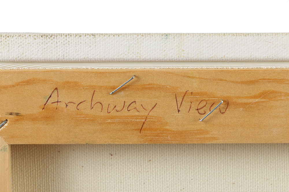 Yuri Dvornik Oil on Canvas of Street View through Archway