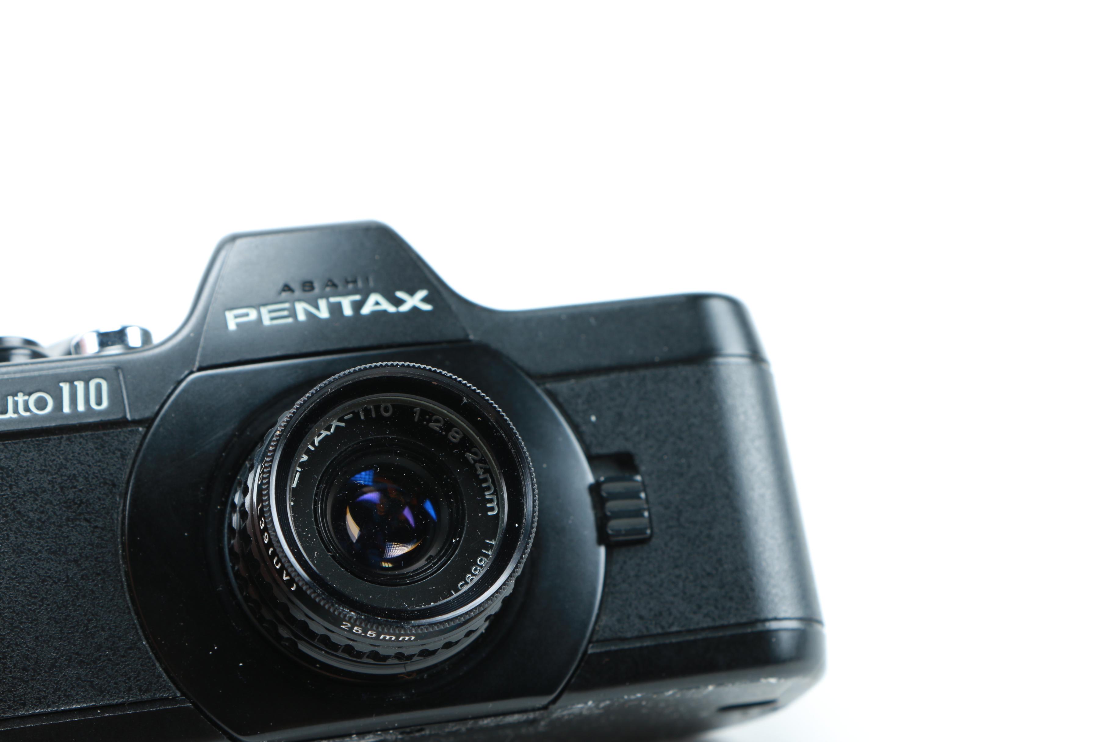 Vintage Cameras and Accessories Including Pentax Auto 110 Miniature SLR