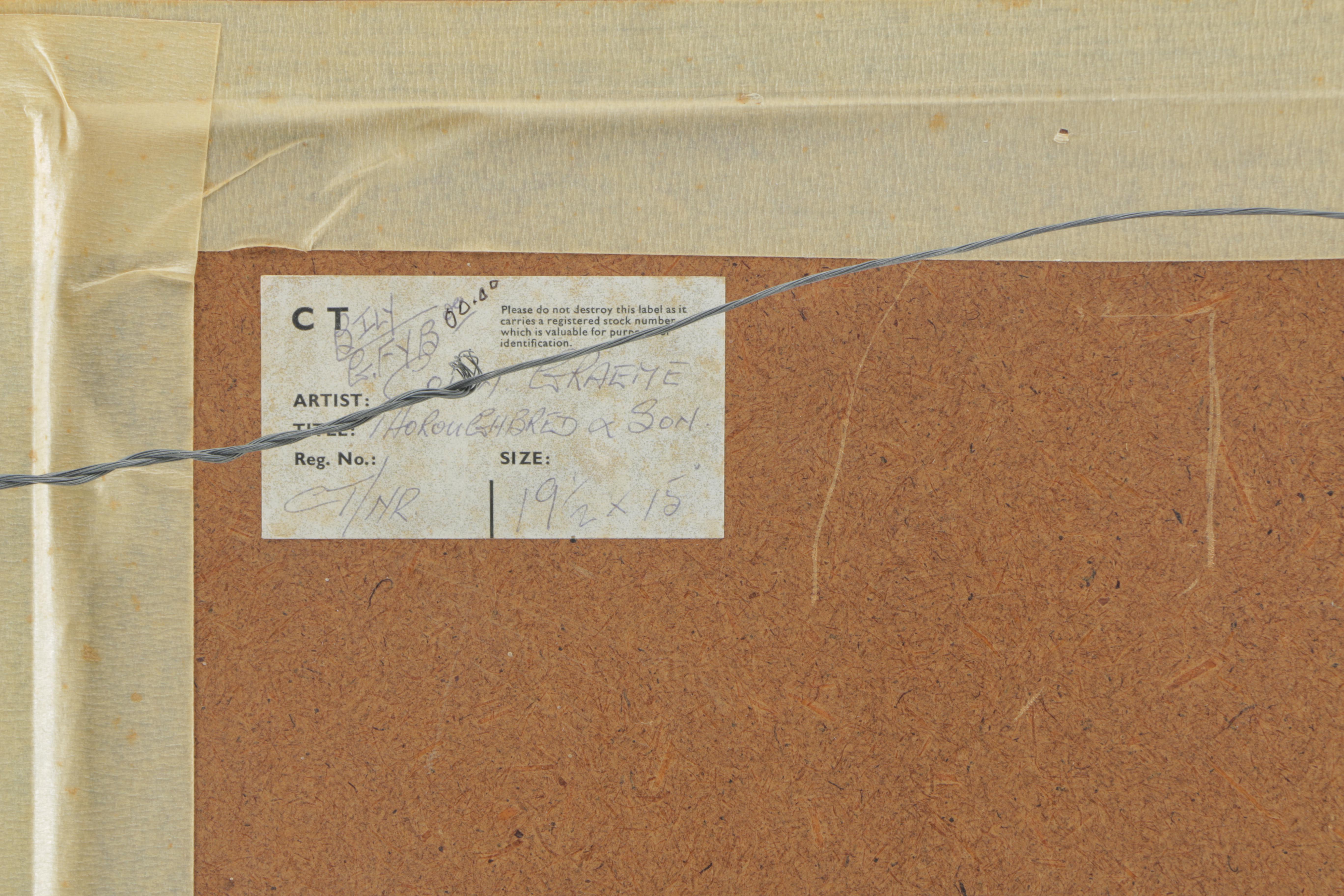 Colin Graeme Attributed Oil Painting on Board "Mare and Son"