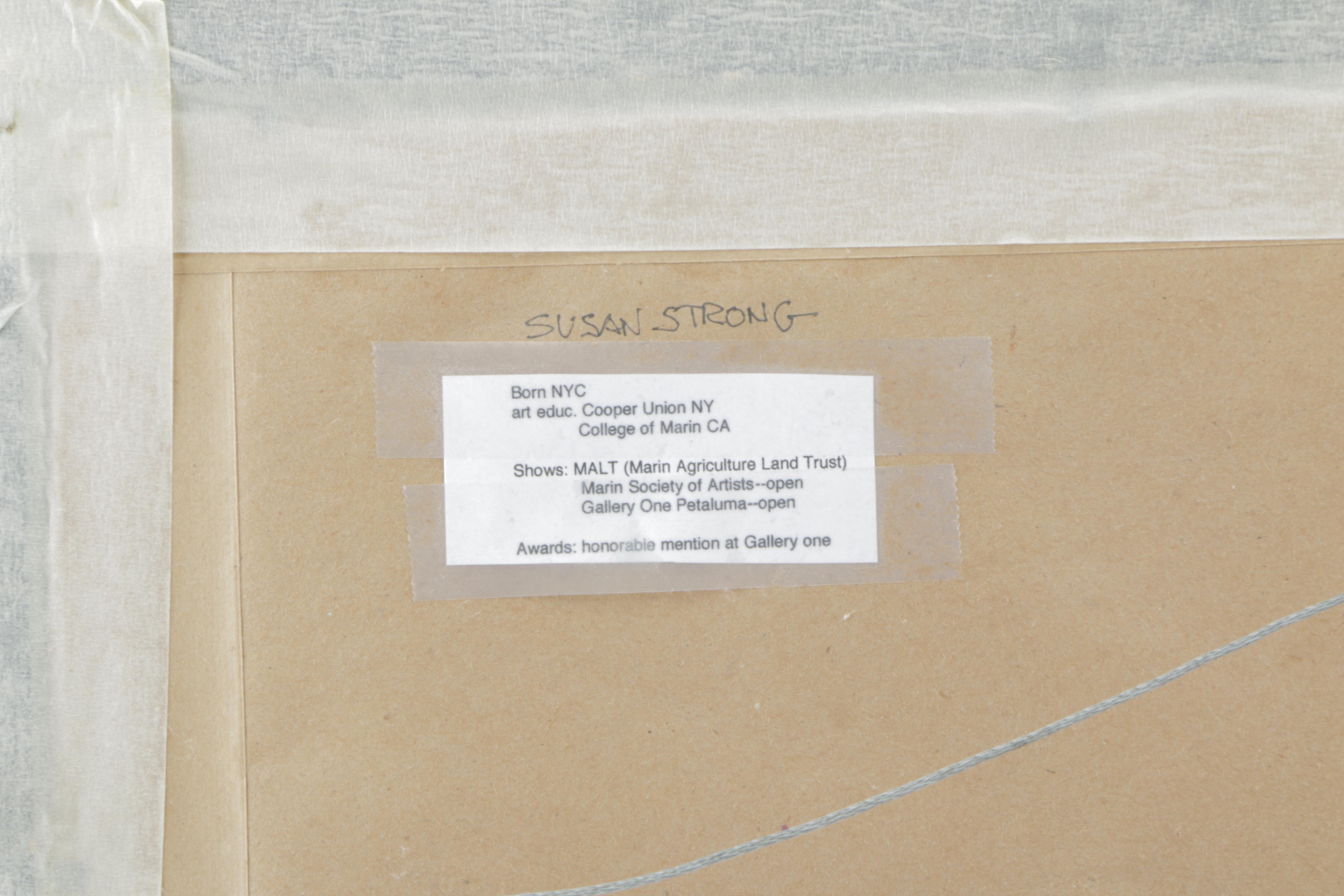 Susan Strong Oil Painting on Canvas Board "Stream with Yellow Haze"