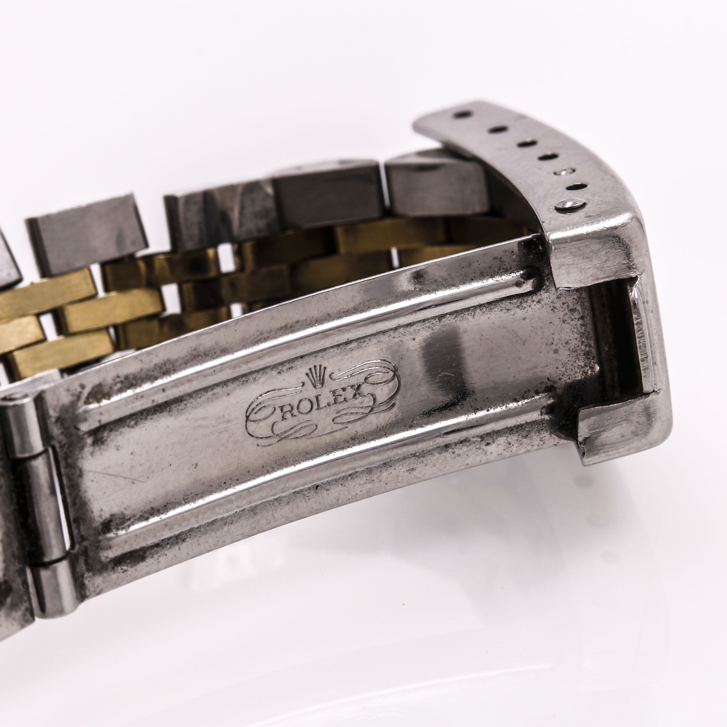 Vintage Rolex Oyster Perpetual Date 14K Yellow Gold and Stainless Steel Watch