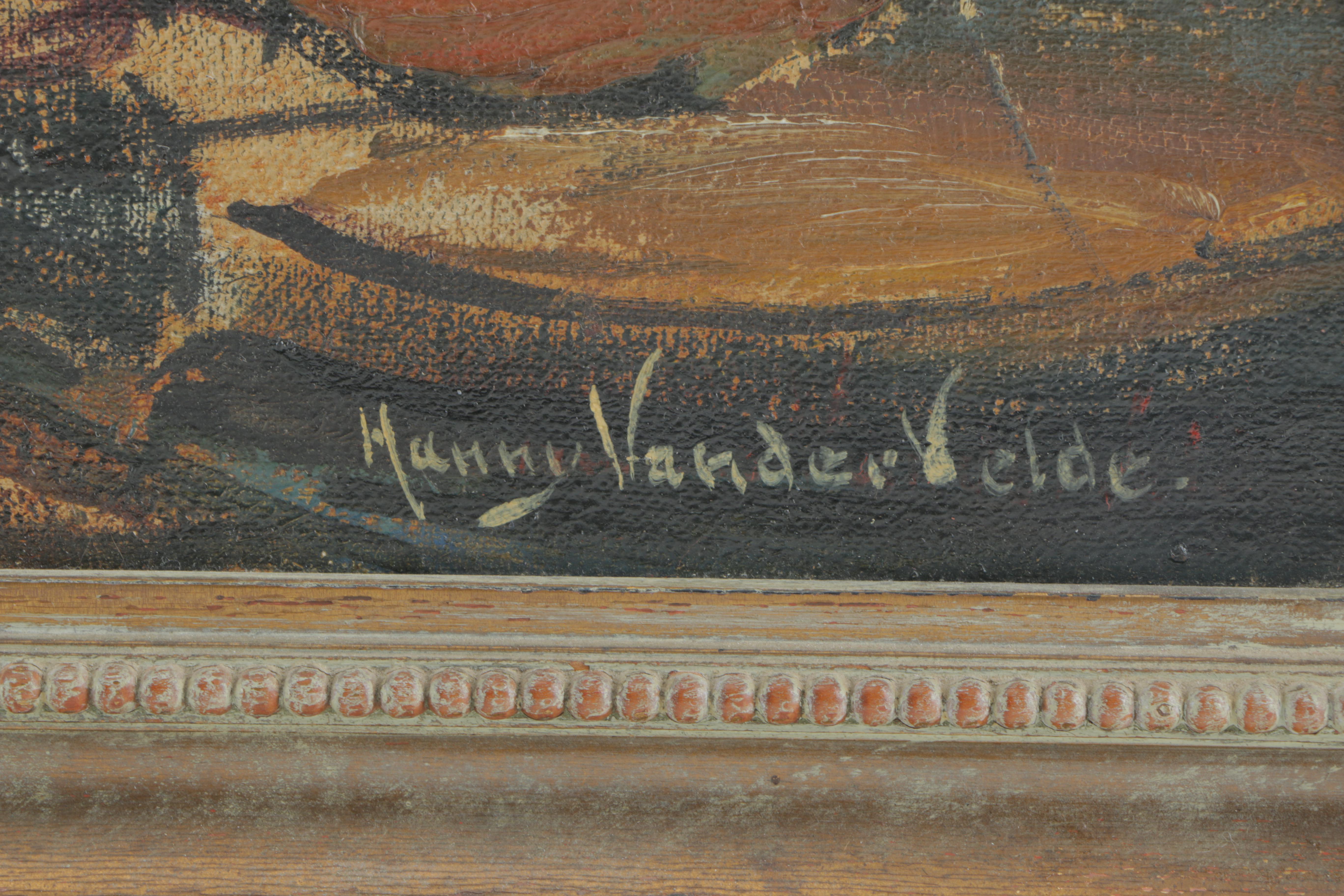 Hanny Van Der Velde Oil on Canvas "Dutch City with Canal"