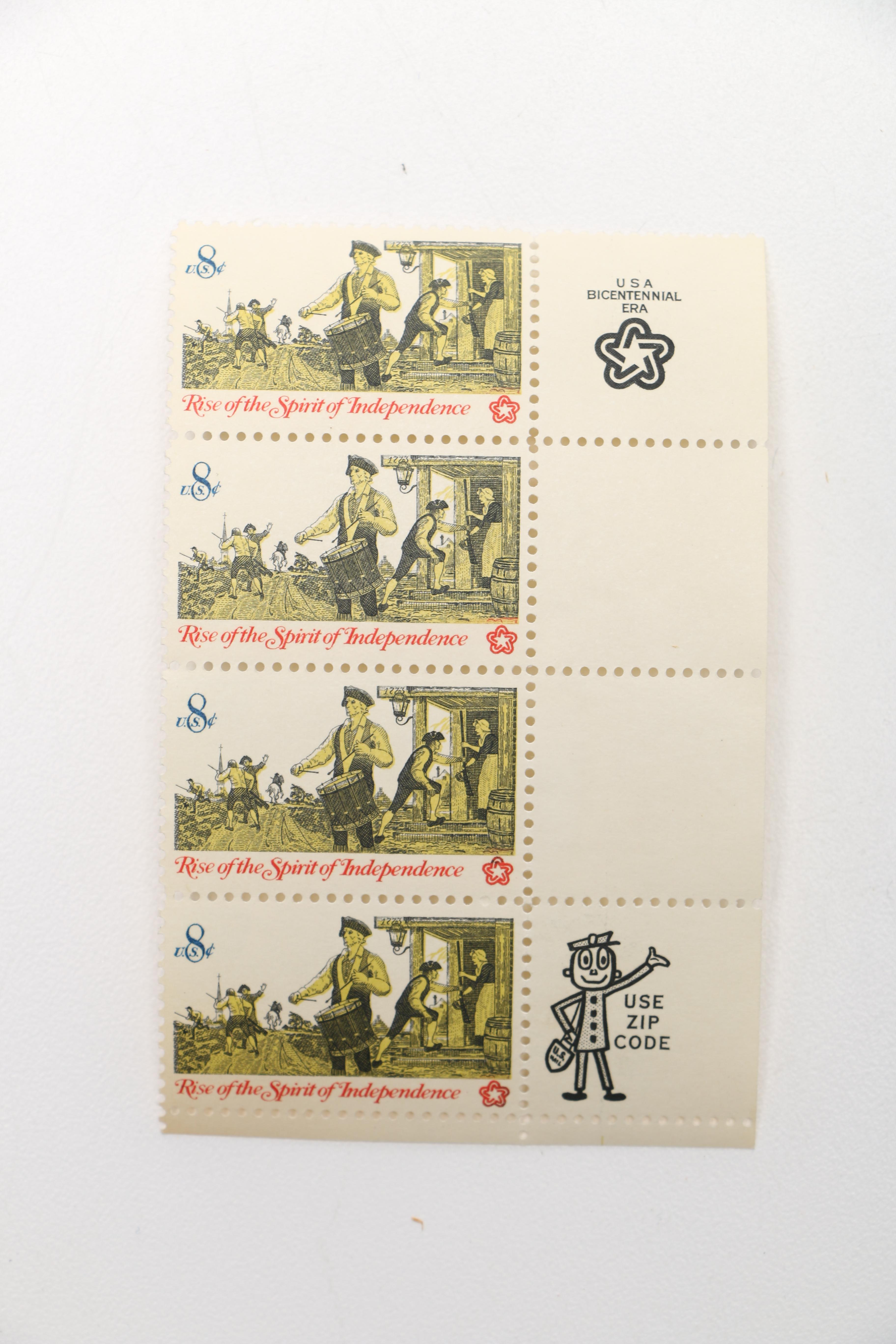 Stamps Including "Rise of the Spirit of Independence"