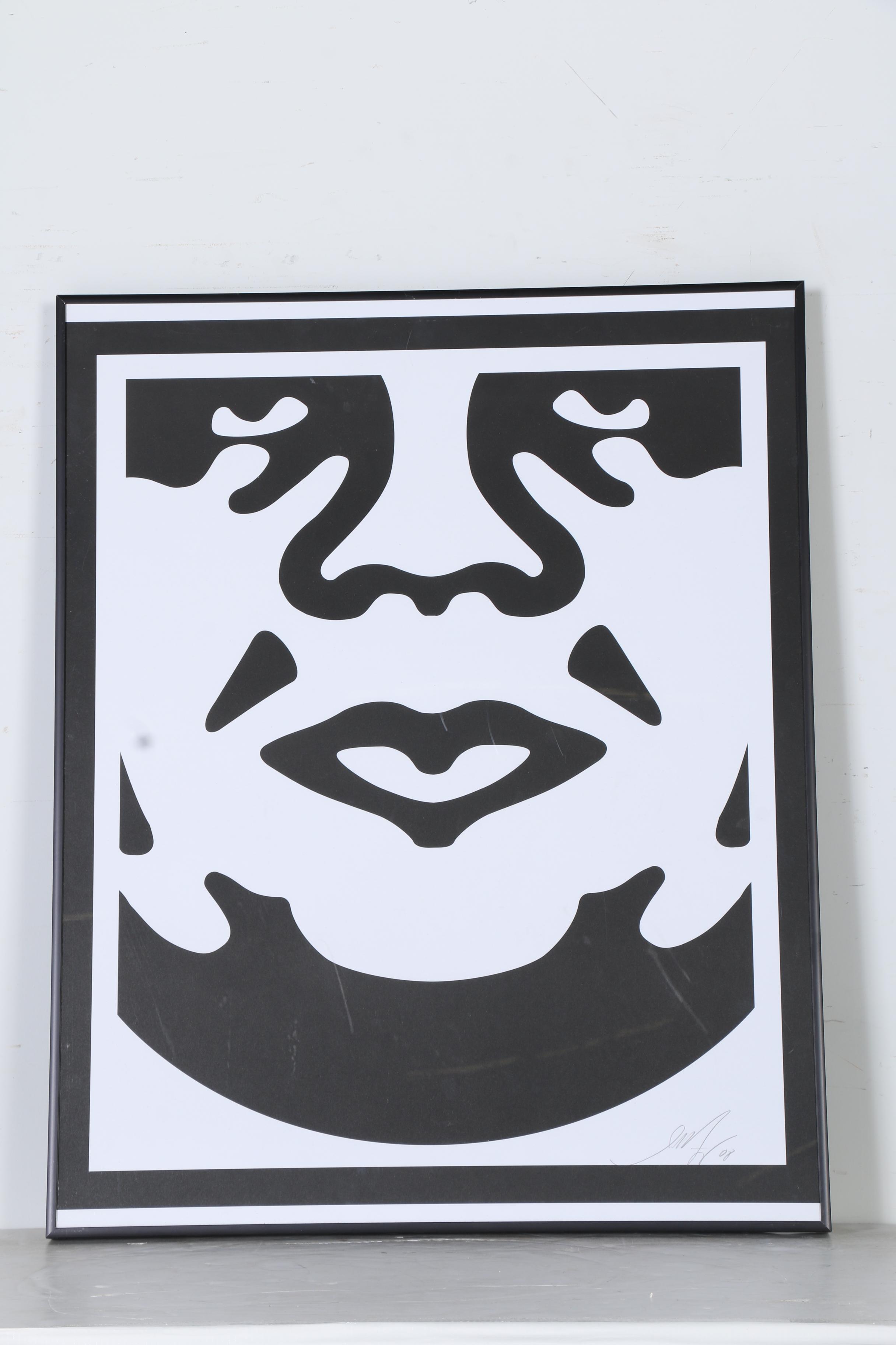 Signed Shepard Fairey Lithographic Prints "Obey 3-Face"