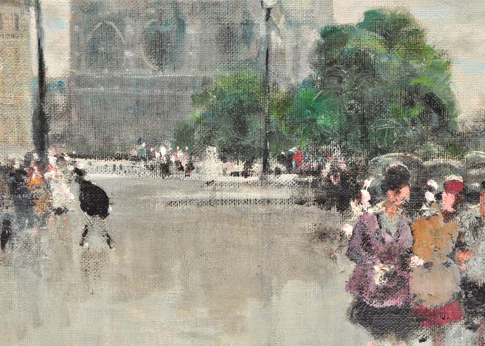 Jules René Hervé Original Oil on Canvas "Paris by Notre Dame"