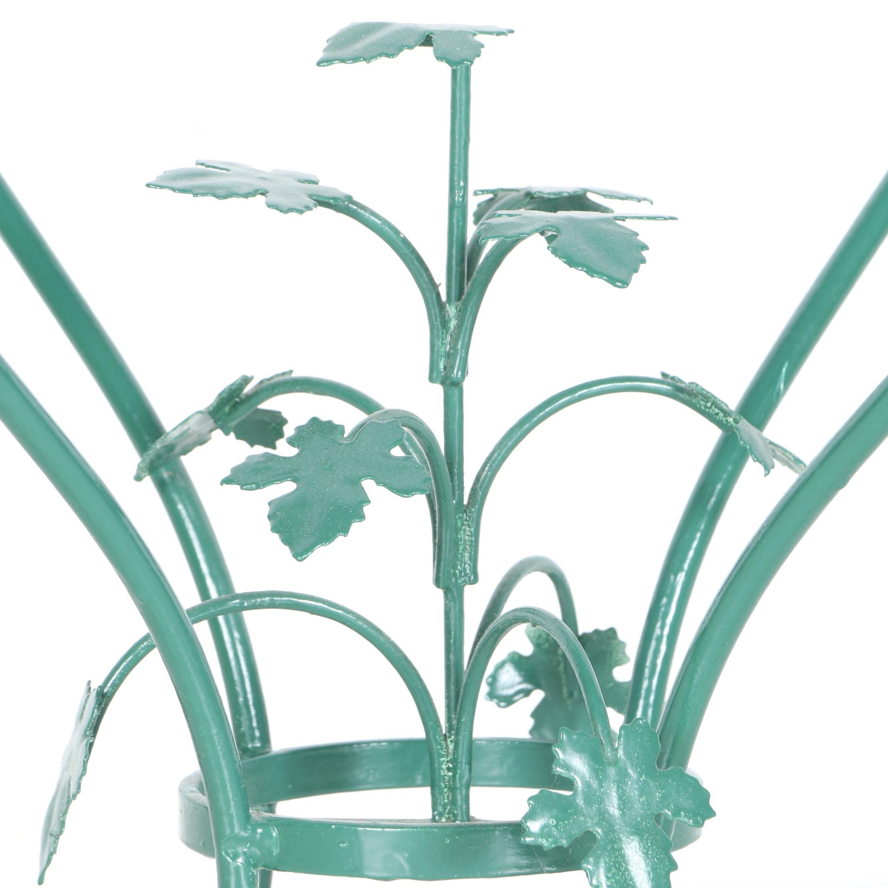 Green Painted Glass Top Patio Table