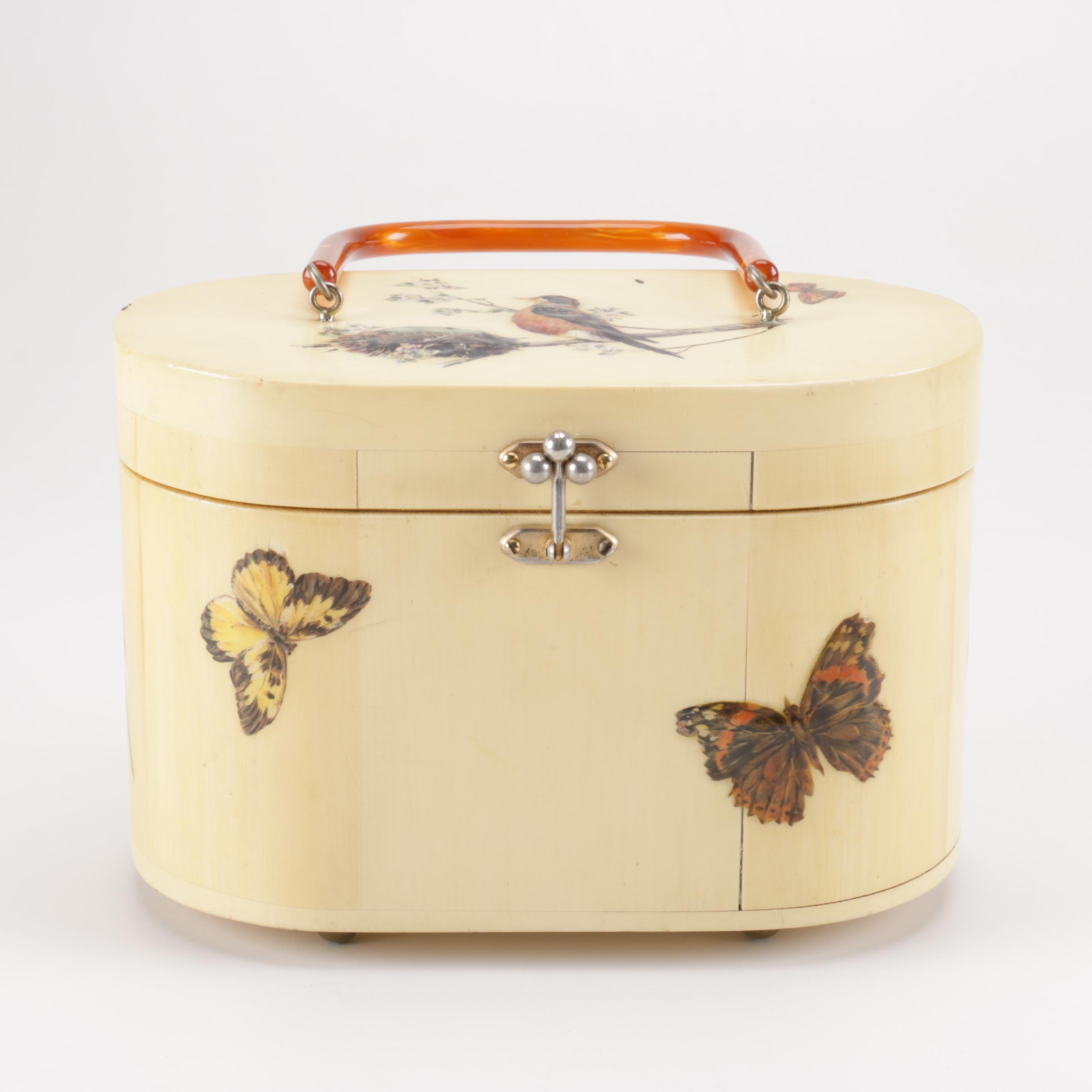 Wooden Butterfly and Robin Purse