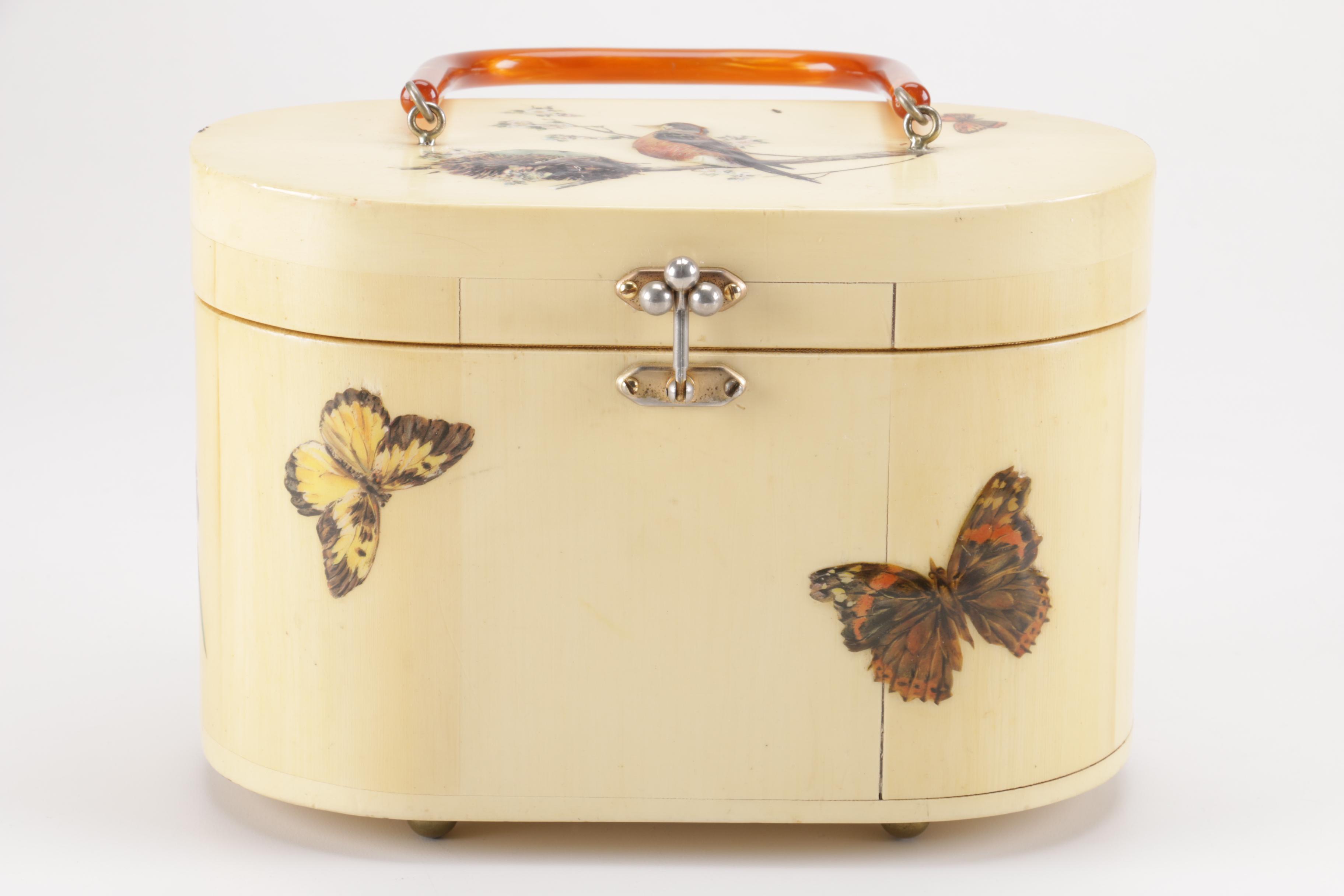 Wooden Butterfly and Robin Purse