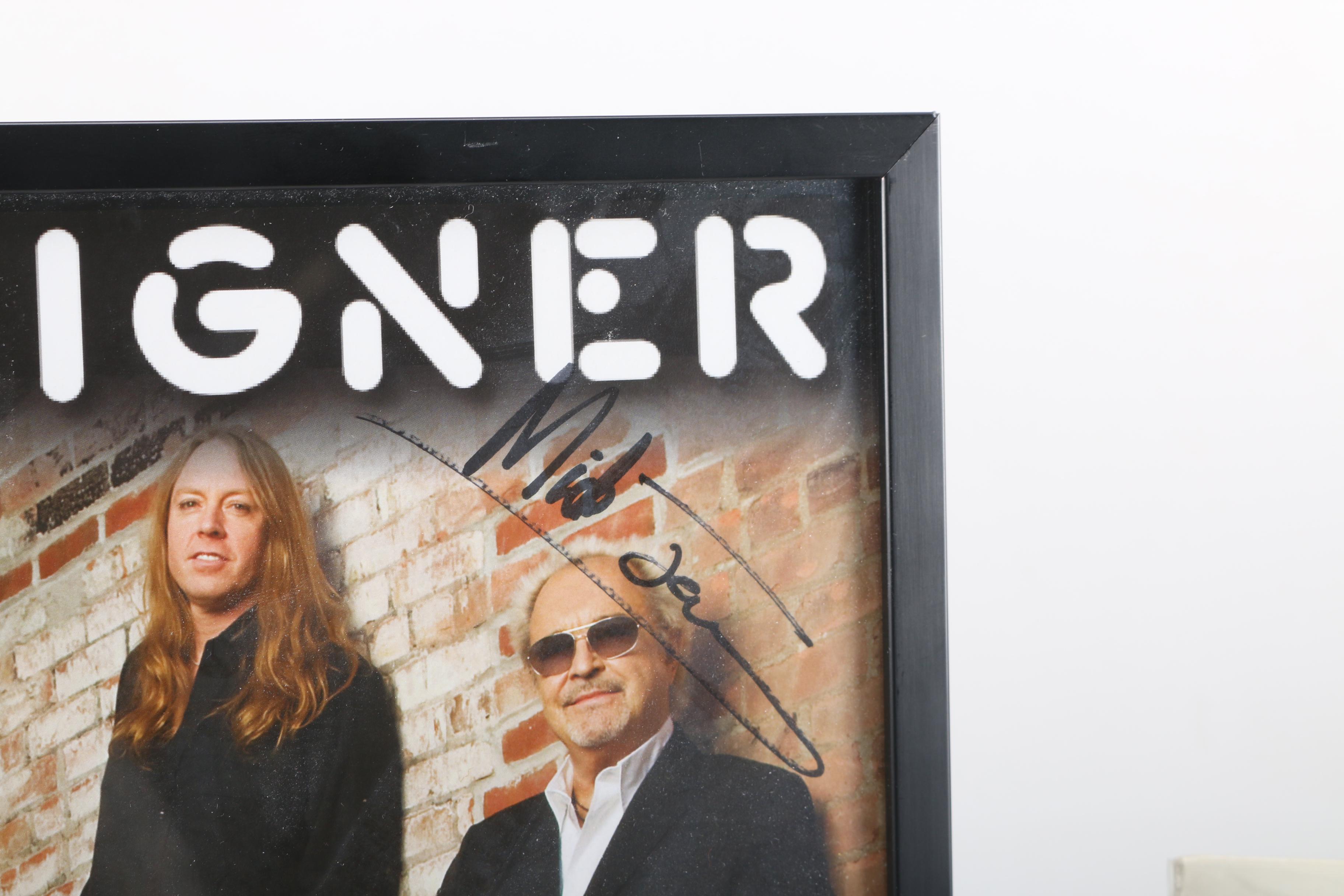 Signed Foreigner Poster and Bruce Hornsby Record