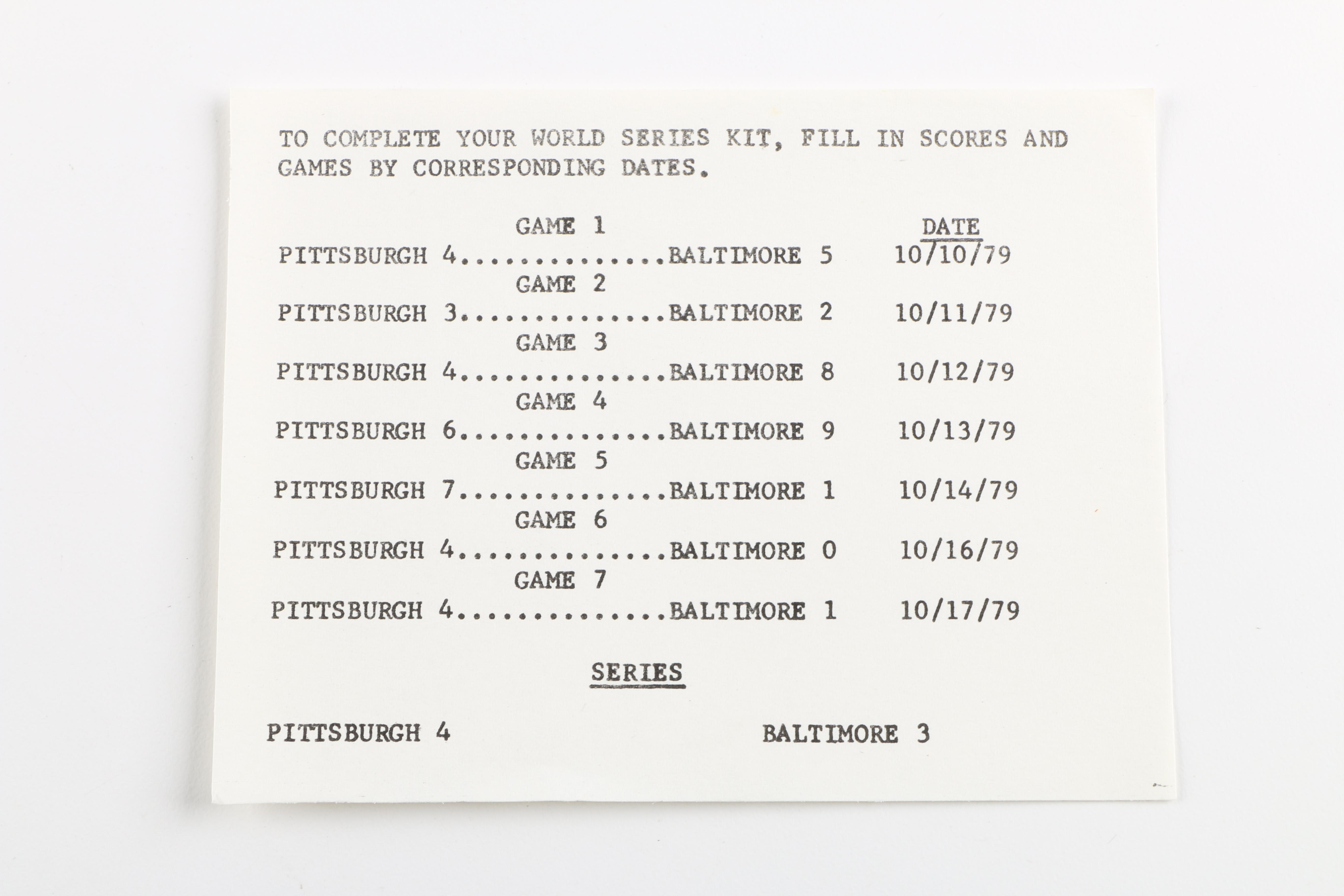 1979 World Series United States Postal Service Items