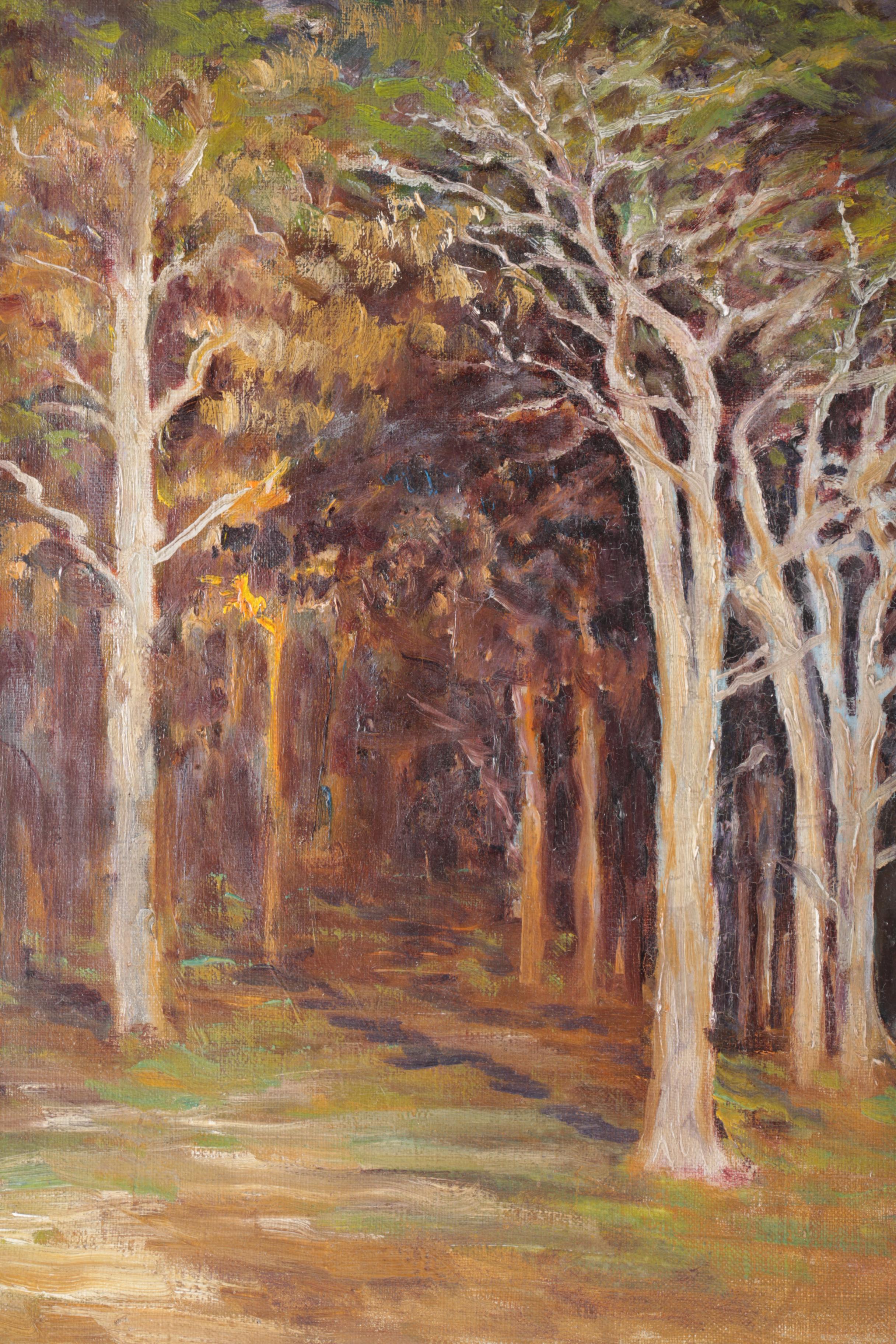 Sarah C. Parke Oil on Canvas "Edge Of Woods"