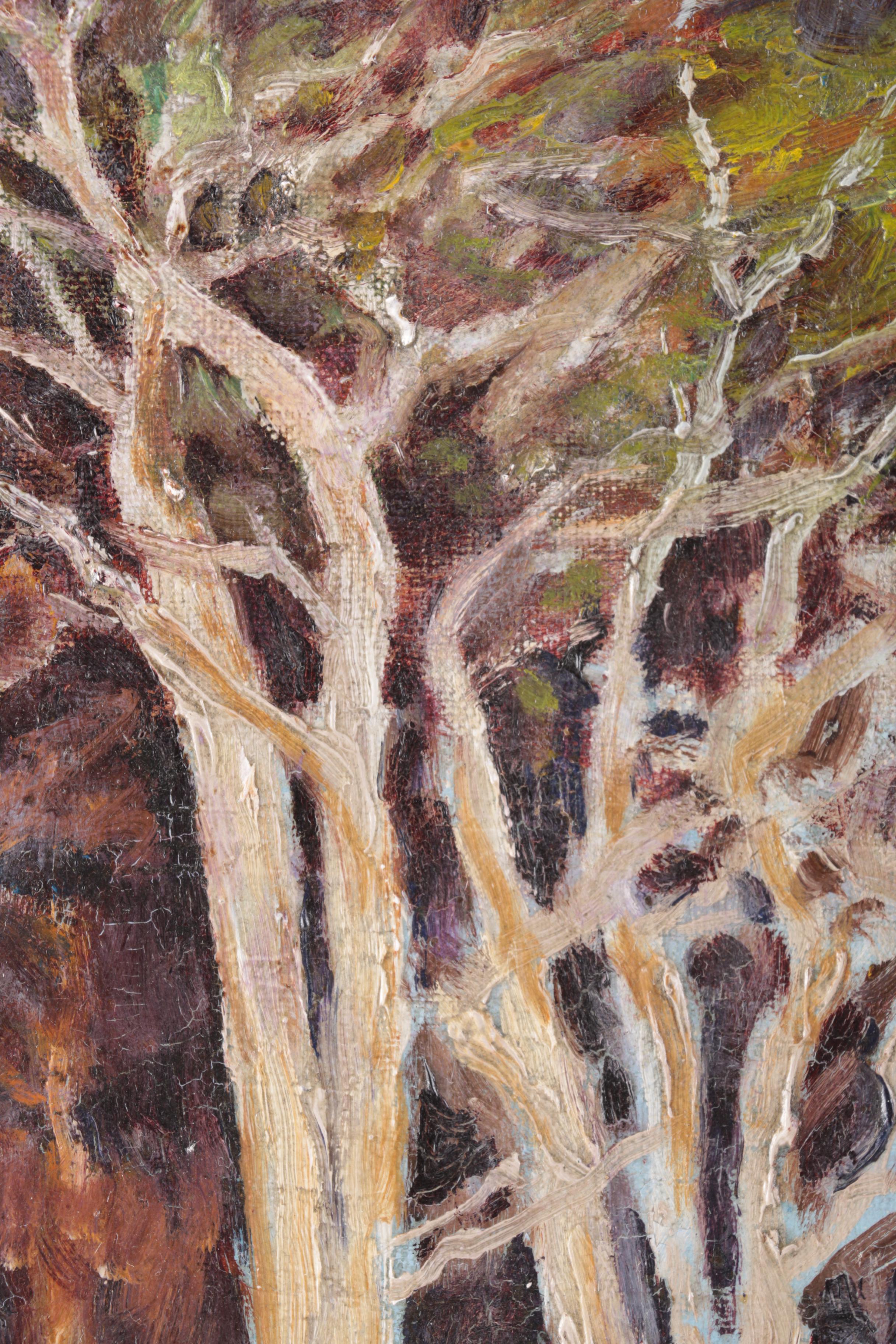 Sarah C. Parke Oil on Canvas "Edge Of Woods"