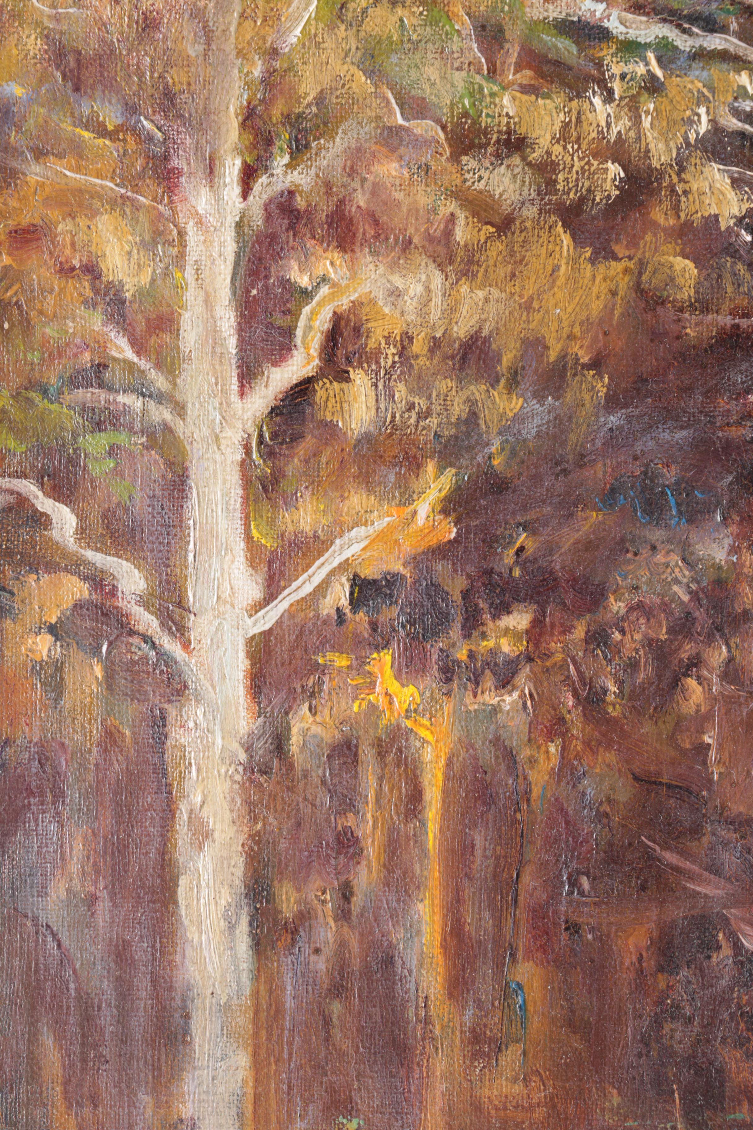 Sarah C. Parke Oil on Canvas "Edge Of Woods"