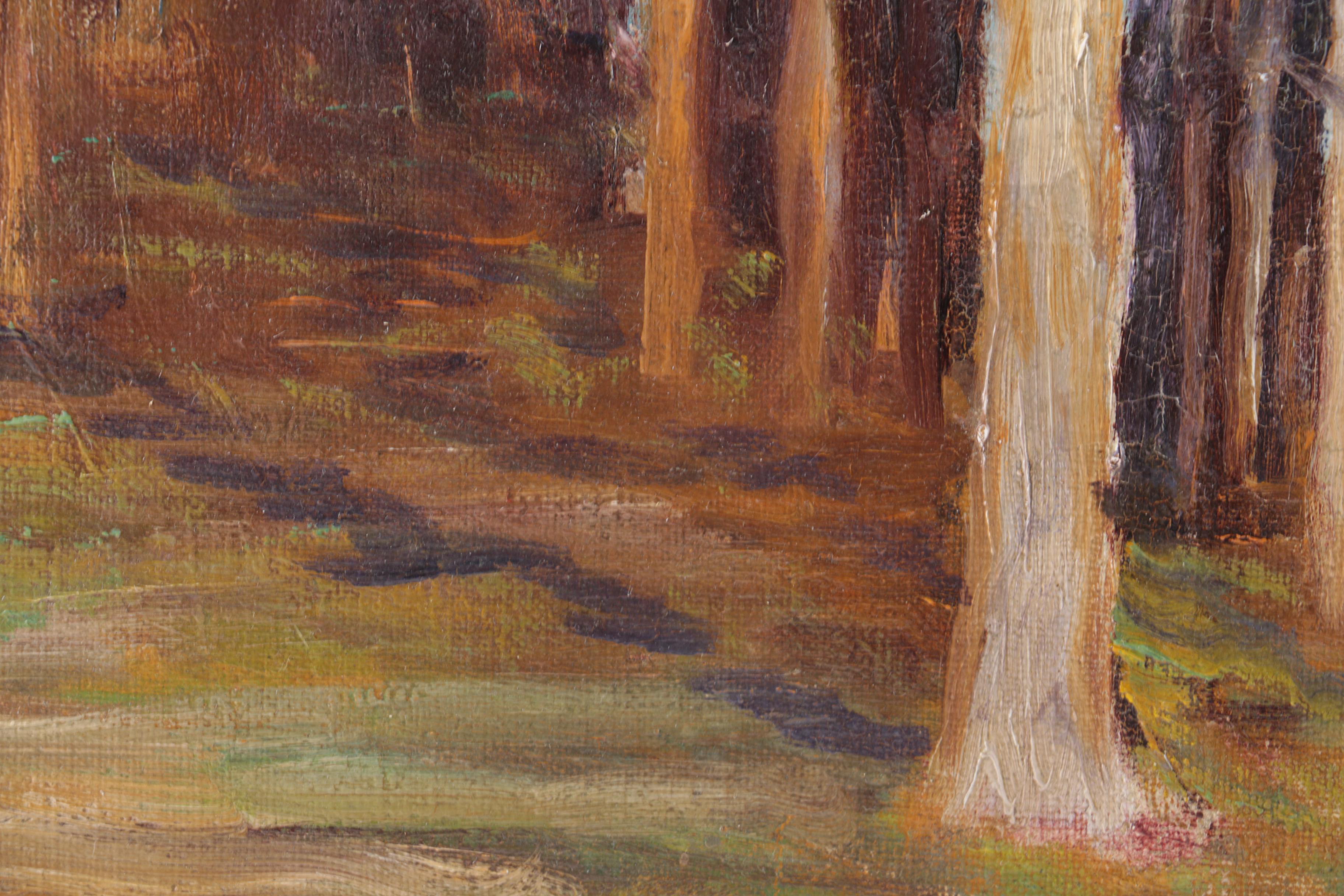 Sarah C. Parke Oil on Canvas "Edge Of Woods"