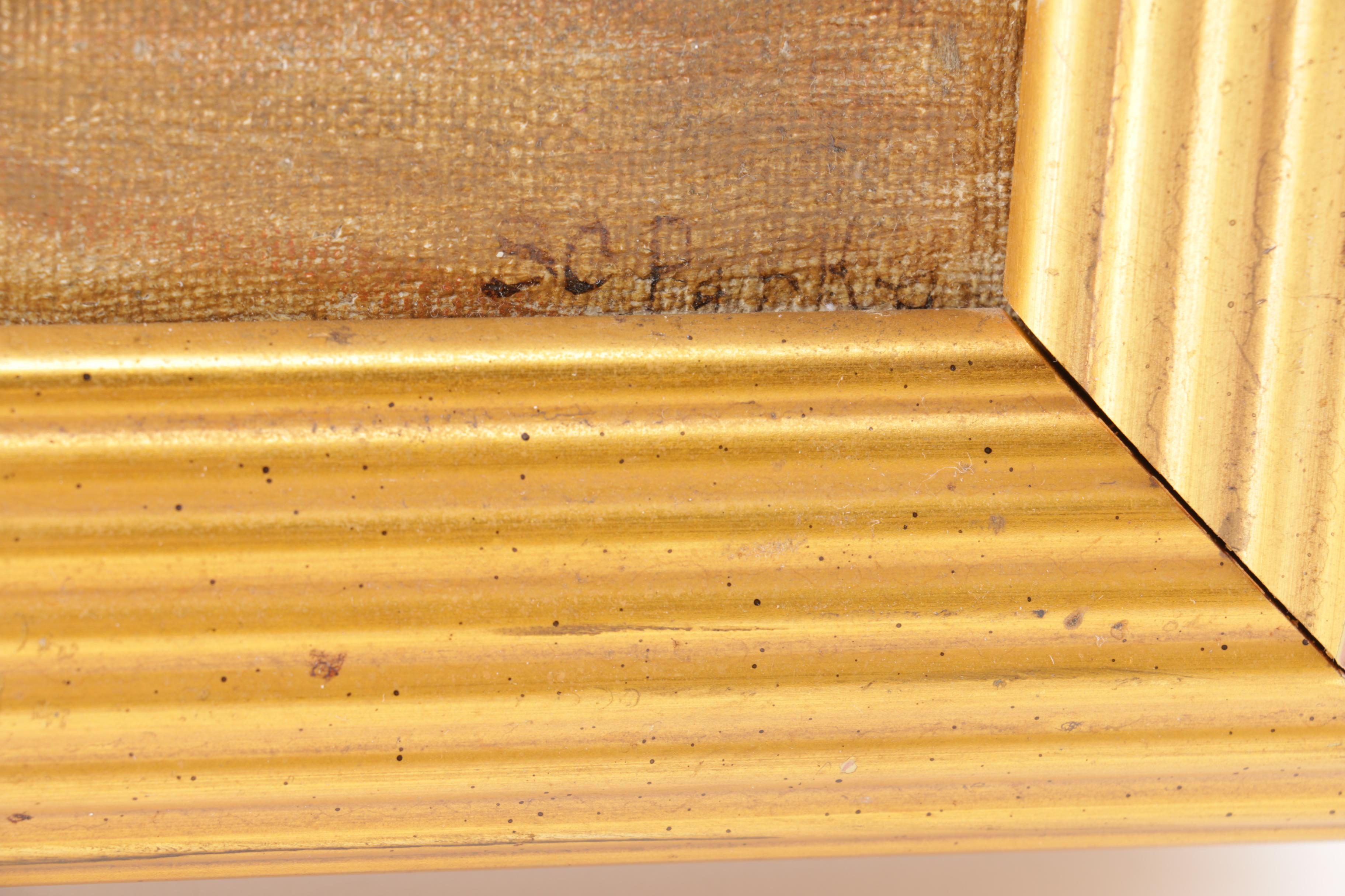 Sarah C. Parke Oil on Canvas "Edge Of Woods"