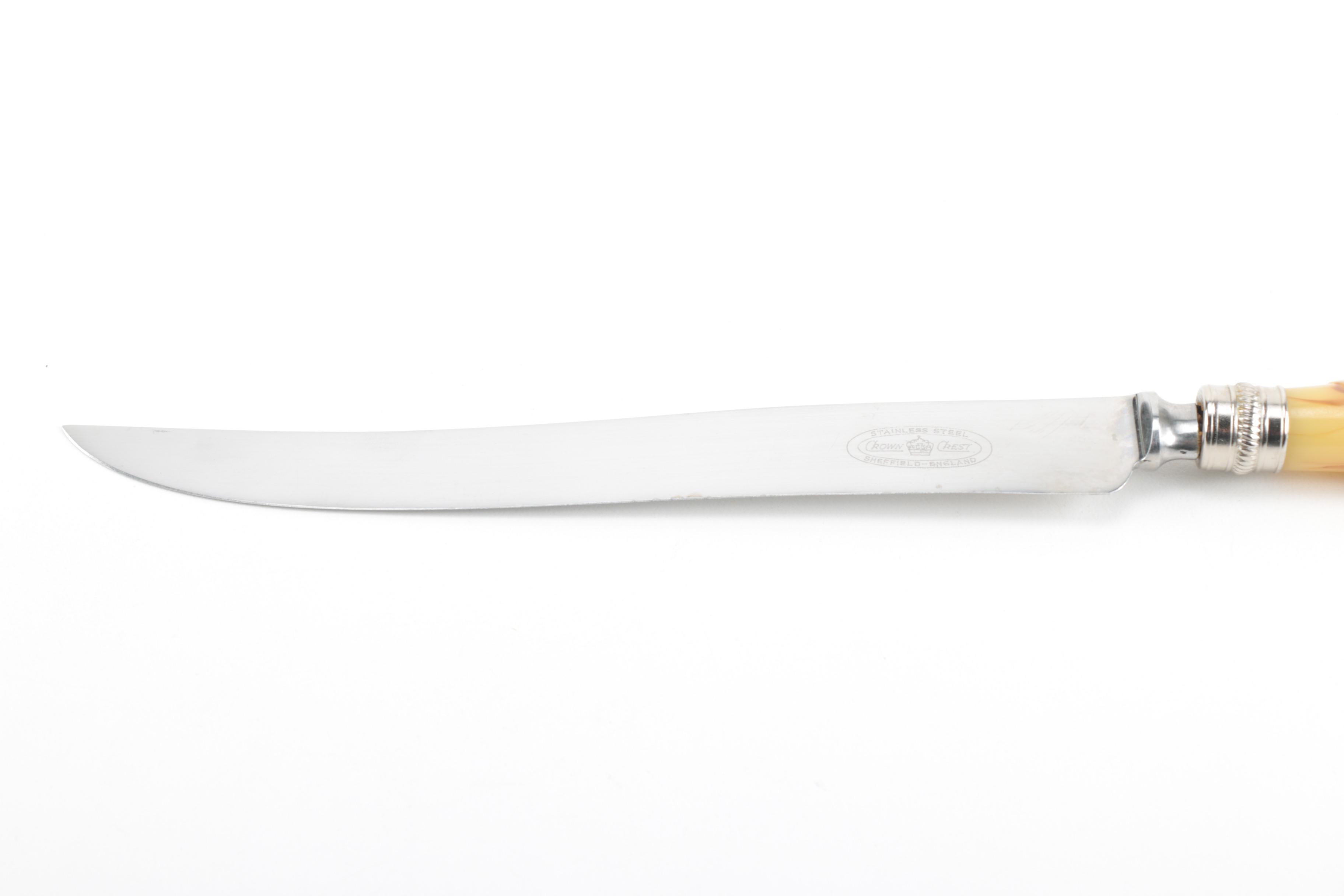 Vintage Sheffield Carving Set With Resin Handles