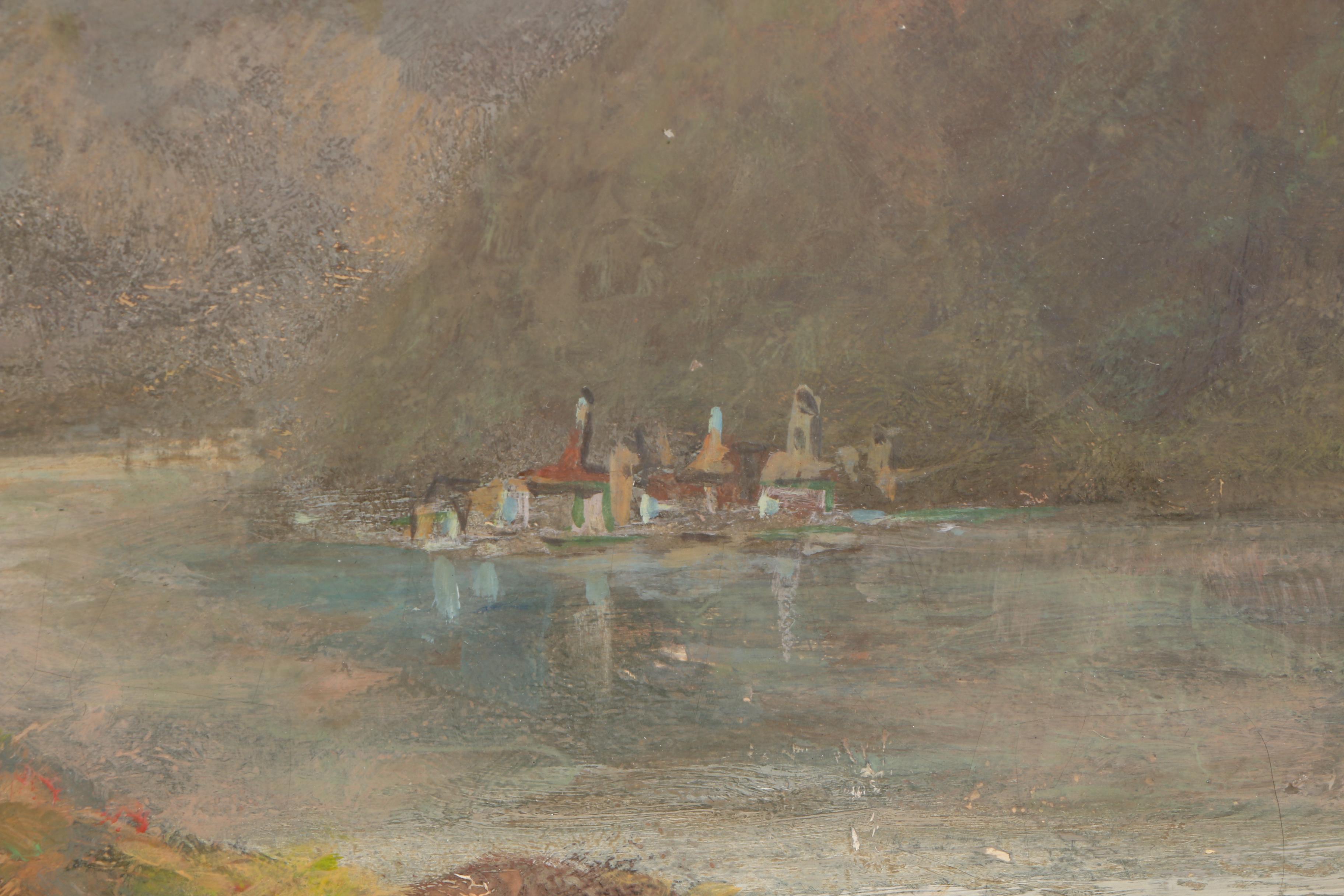 Henry Koch Oil On Canvas Landscape "Königssee, Bavarian Alps"