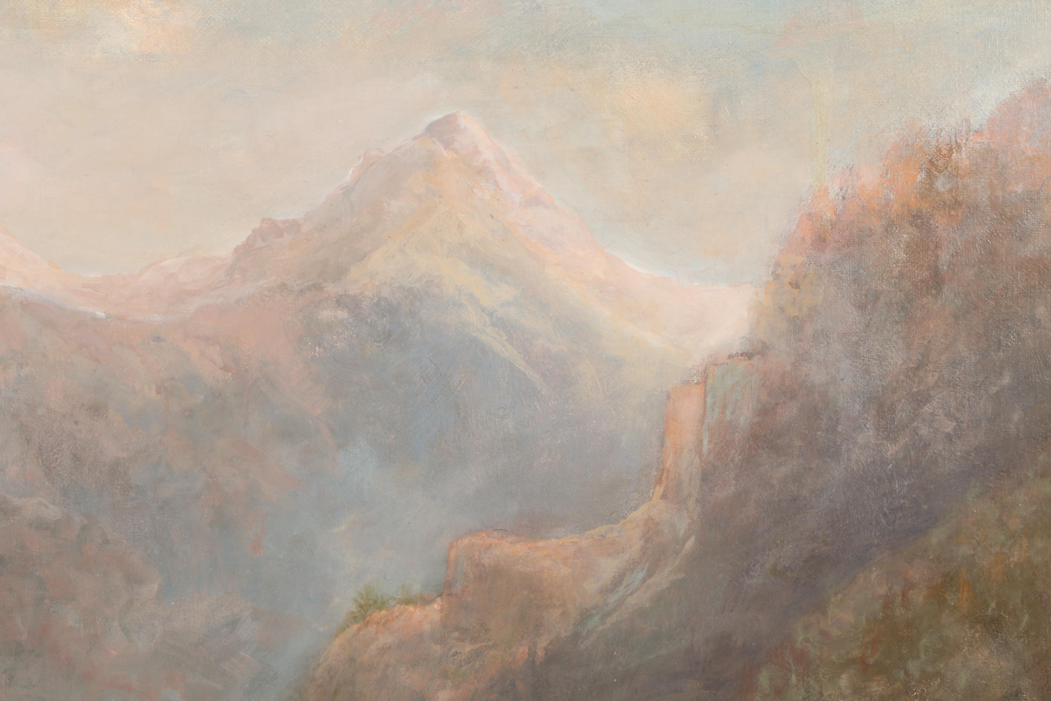 Henry Koch Oil On Canvas Landscape "Königssee, Bavarian Alps"