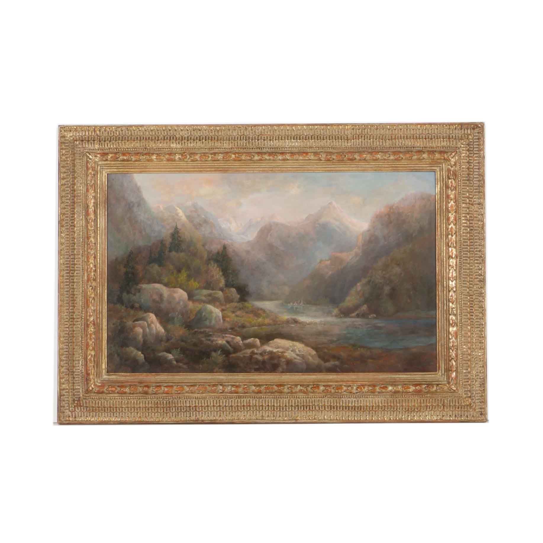 Henry Koch Oil On Canvas Landscape "Königssee, Bavarian Alps"