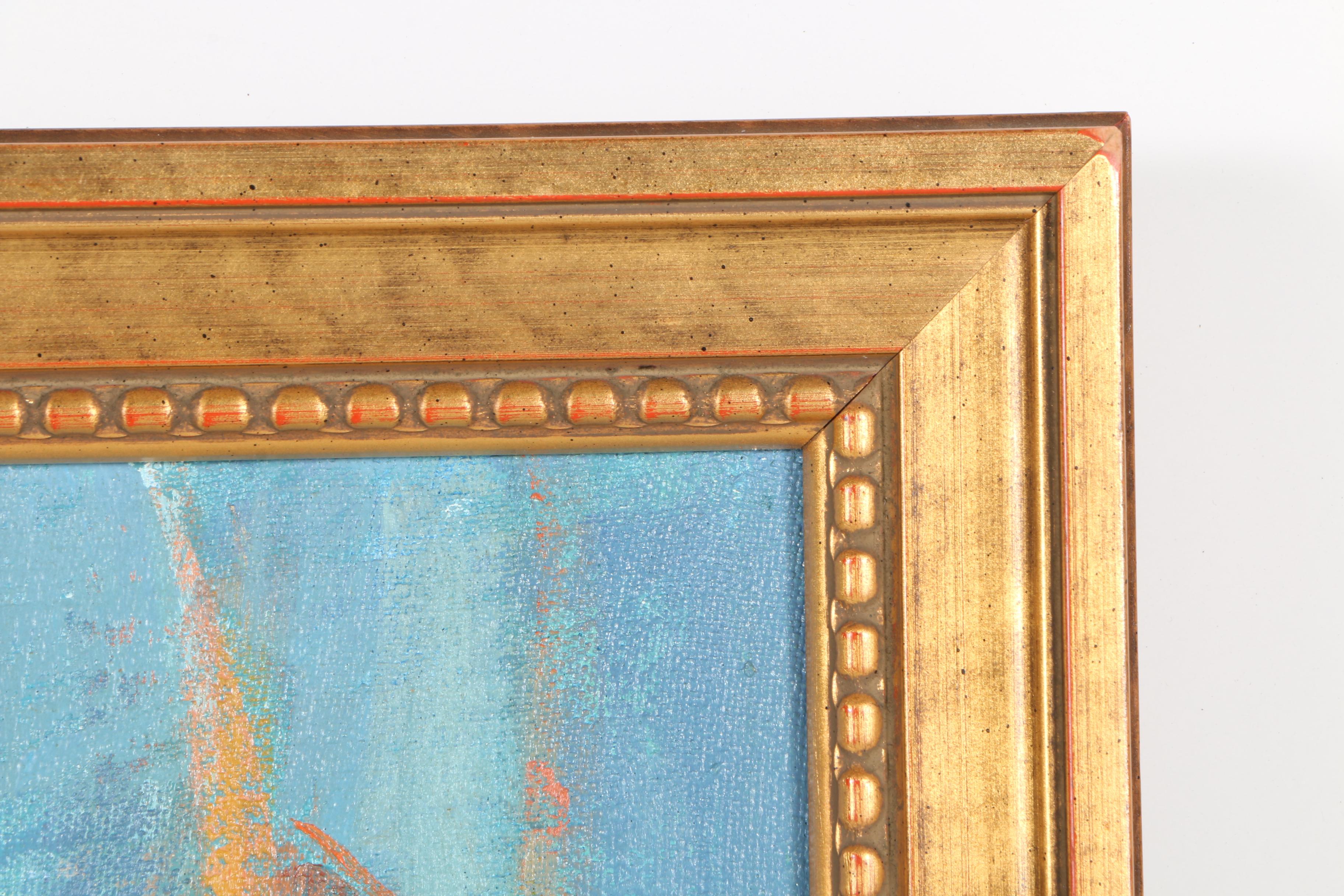 Harold Hout Oil on Canvas Abstract Landscape "The Bridge"