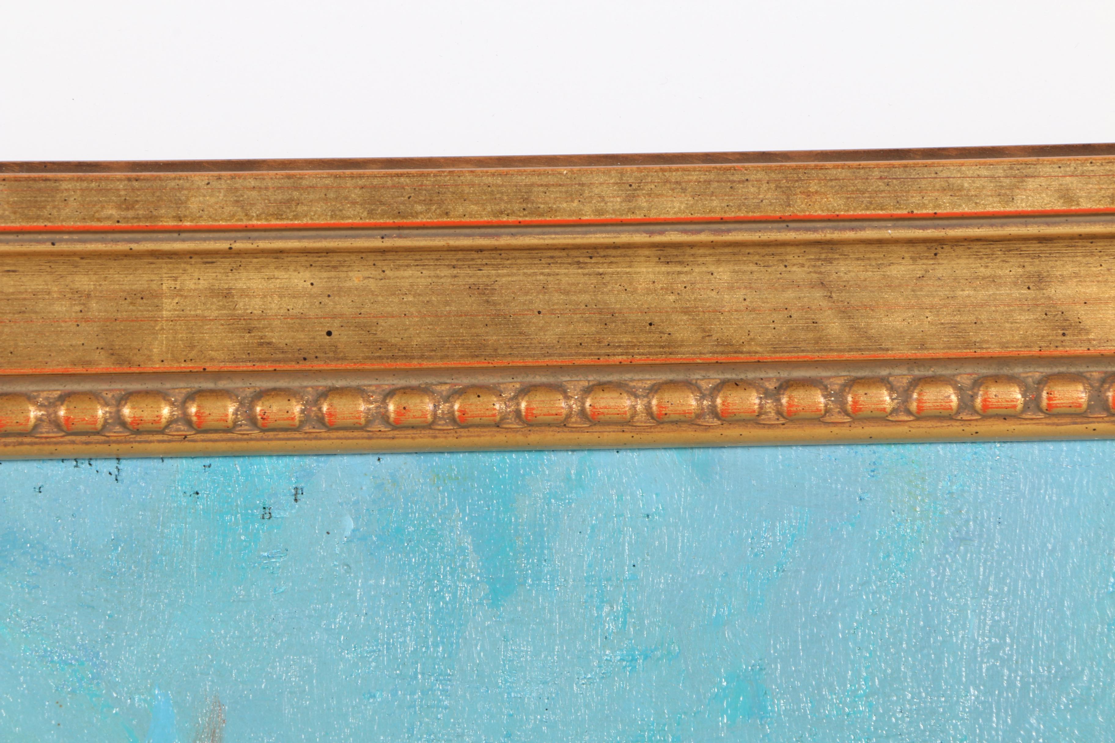 Harold Hout Oil on Canvas Abstract Landscape "The Bridge"